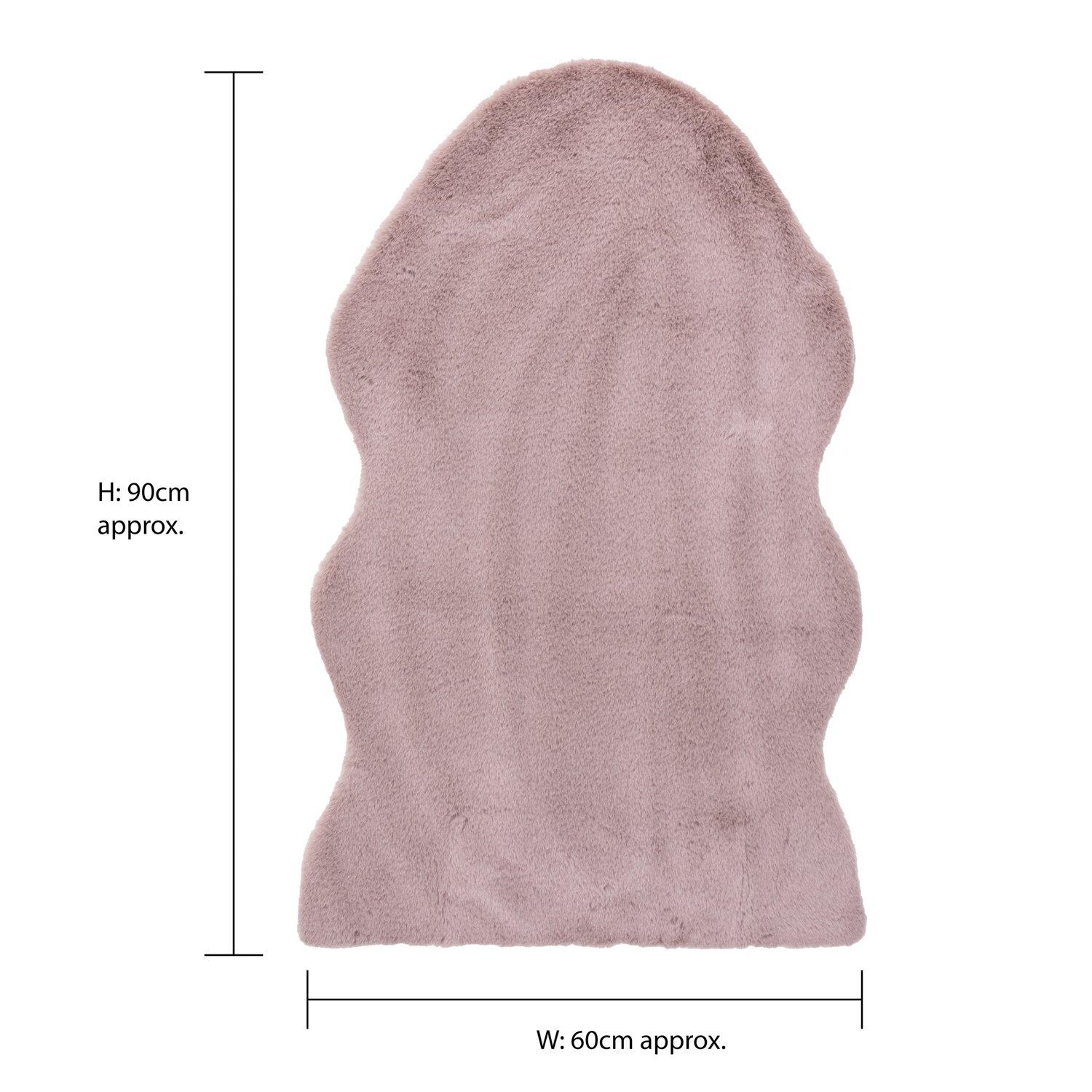Pink - JVL - JVL Faux Fur Pelt Rug 60 x 90 cm  Pink - 8