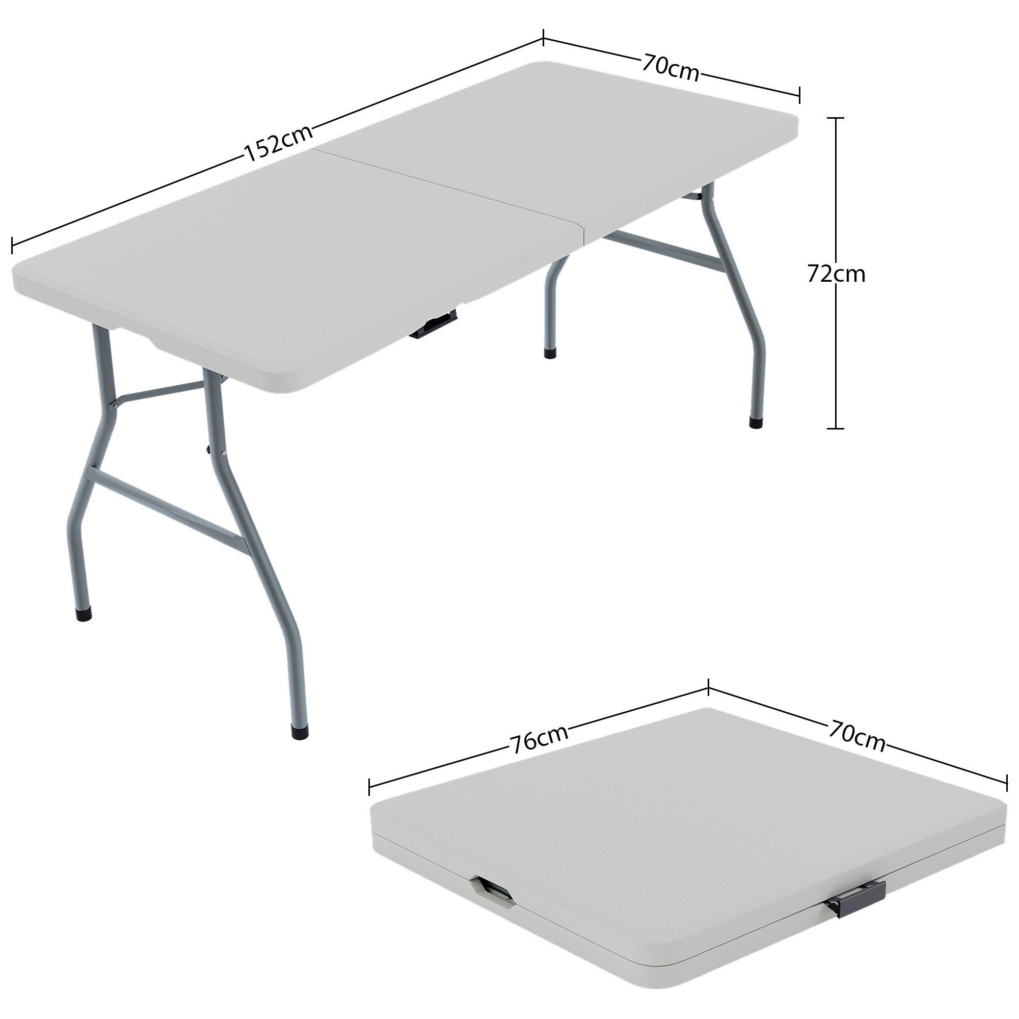 White - Lassic - Outdoor Folding Table 5ft & 2 Folding Benches - 2