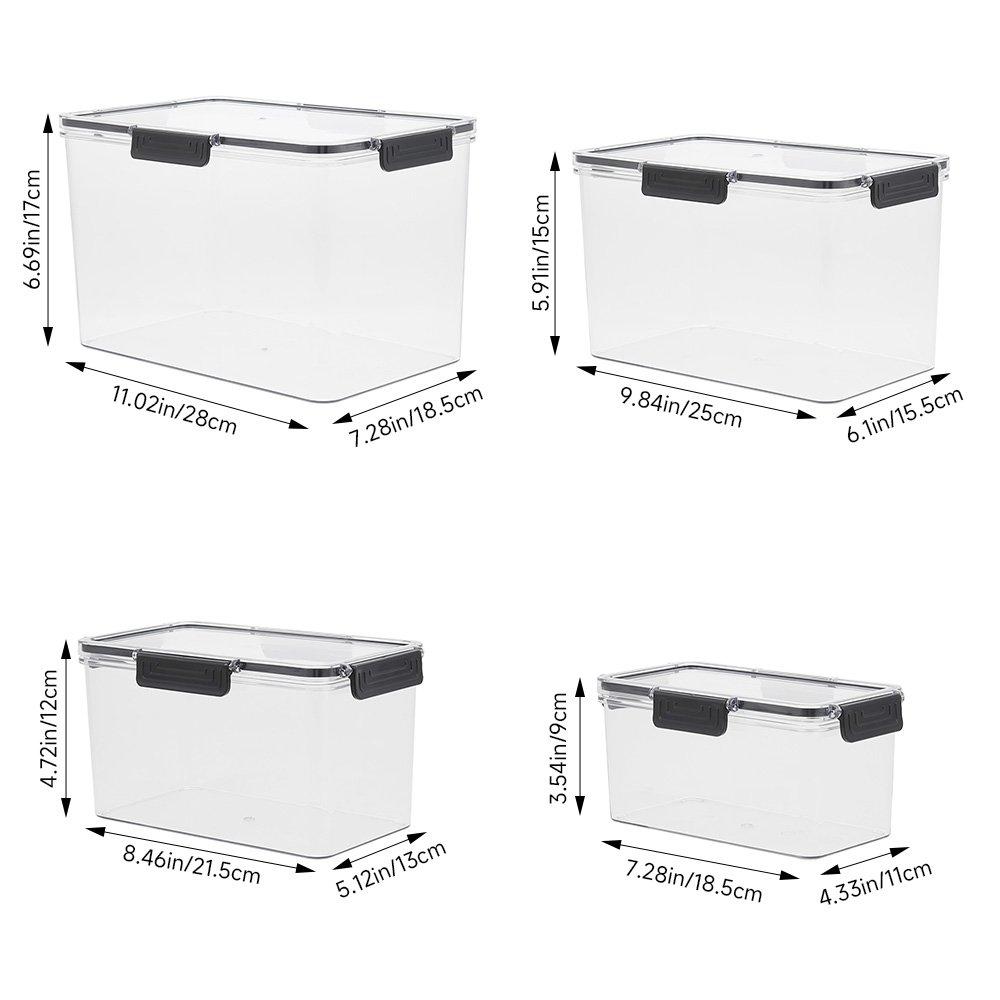 Clear - LIFE IDEAS - Set of 4 Stackable Clear Fridge Organisers - 6