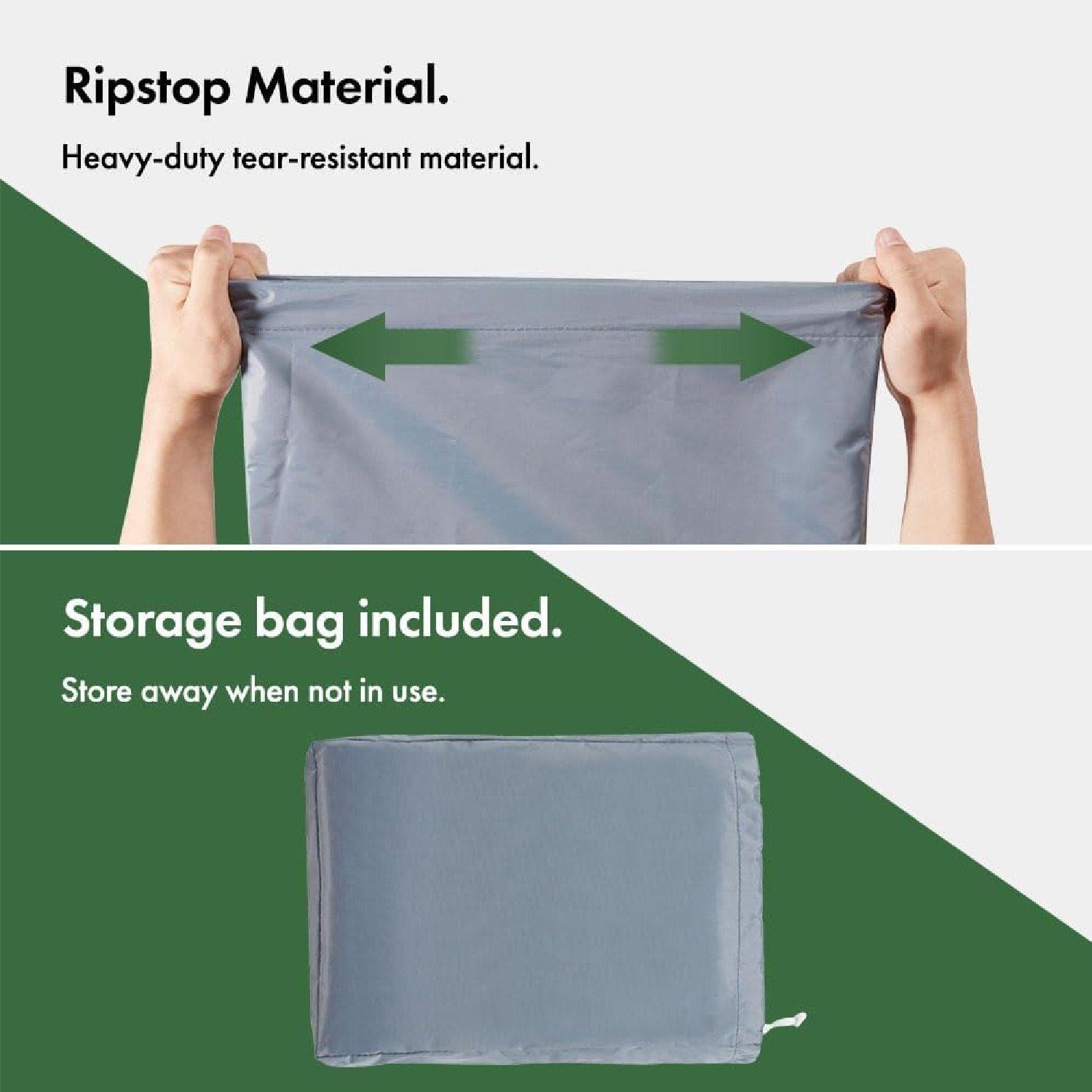 Grey - VonHaus - Medium BBQ Cover- (H)124.5 x (W)152 x (D)67cm - 5