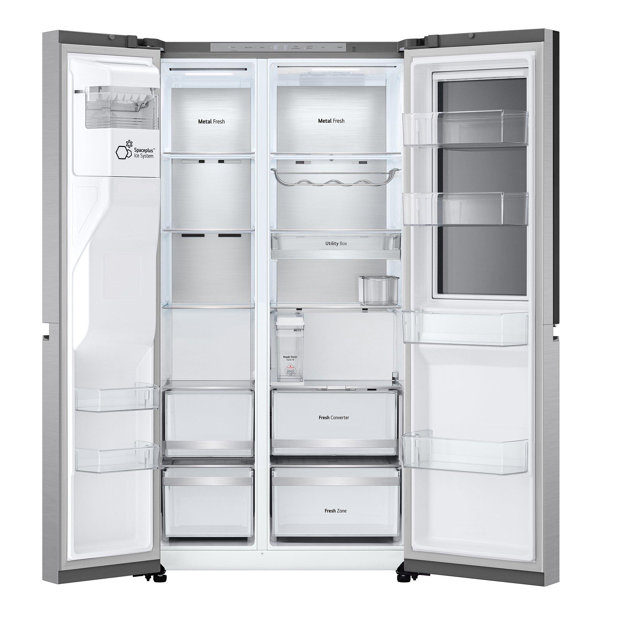 Brushed Steel - LG - InstaView™ American Style Smart Fridge Freezer - 3