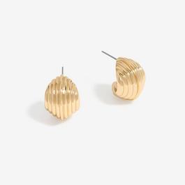 Jon Richard Gold Plated Ridged Hoop Earrings