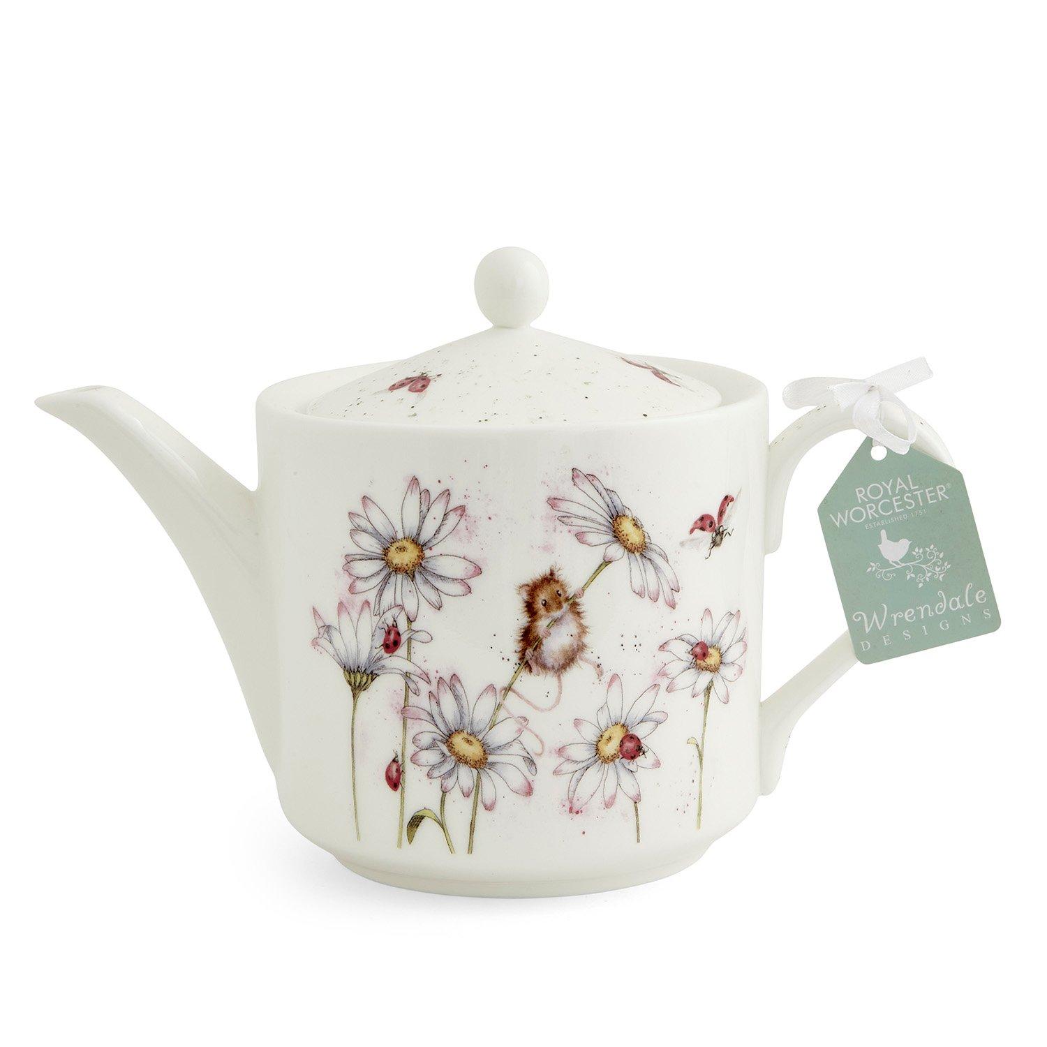 White - Royal Worcester Wrendale - Wrendale Designs 2 pint Teapot - 1