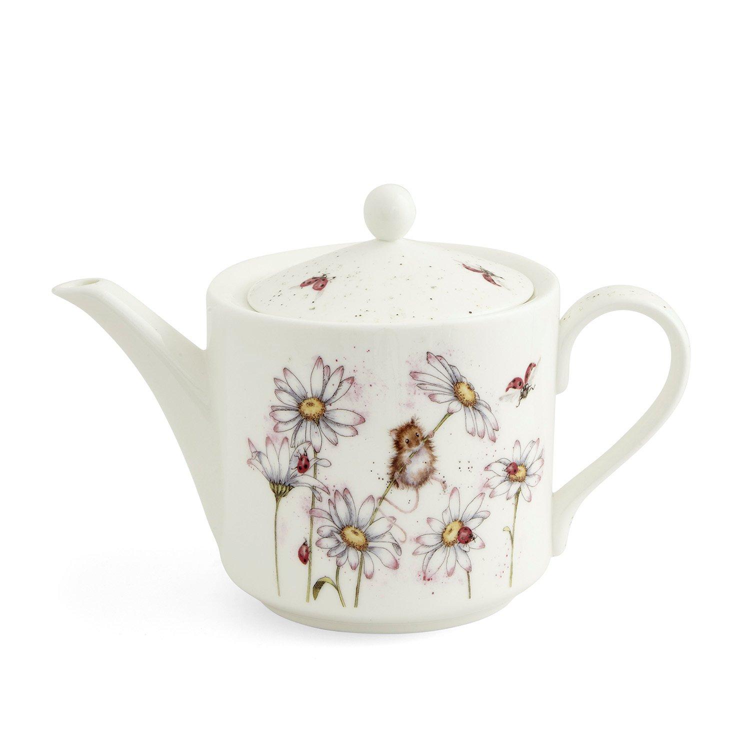 White - Royal Worcester Wrendale - Wrendale Designs 2 pint Teapot - 3
