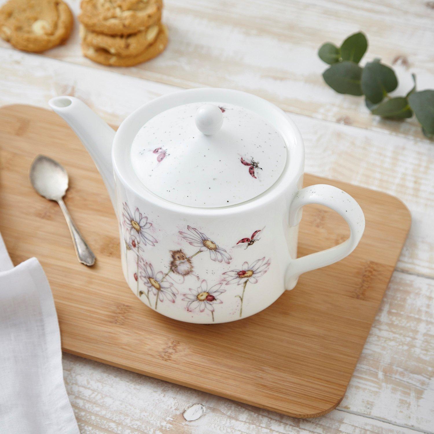 White - Royal Worcester Wrendale - Wrendale Designs 2 pint Teapot - 7