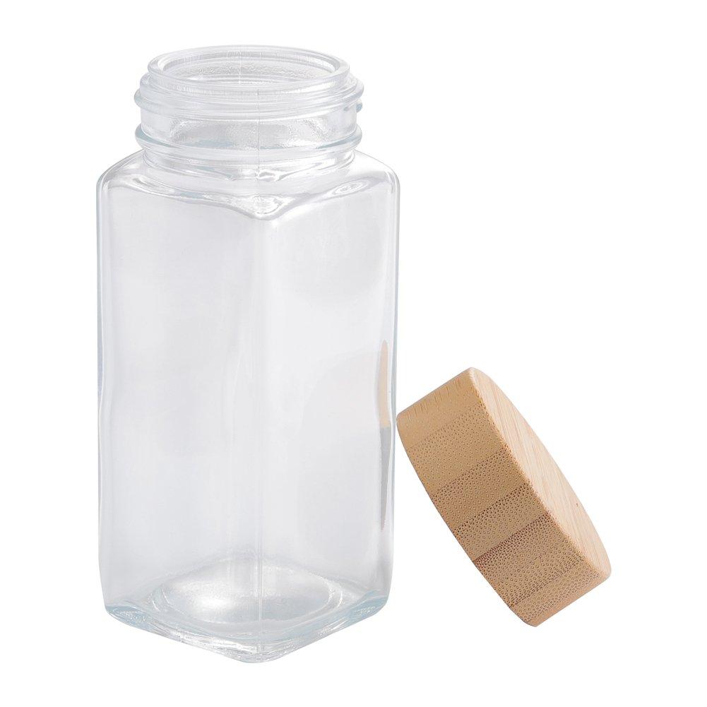 Clear - LIFE IDEAS - 24Pcs Glass Spice Jars with Bamboo Lids - 4