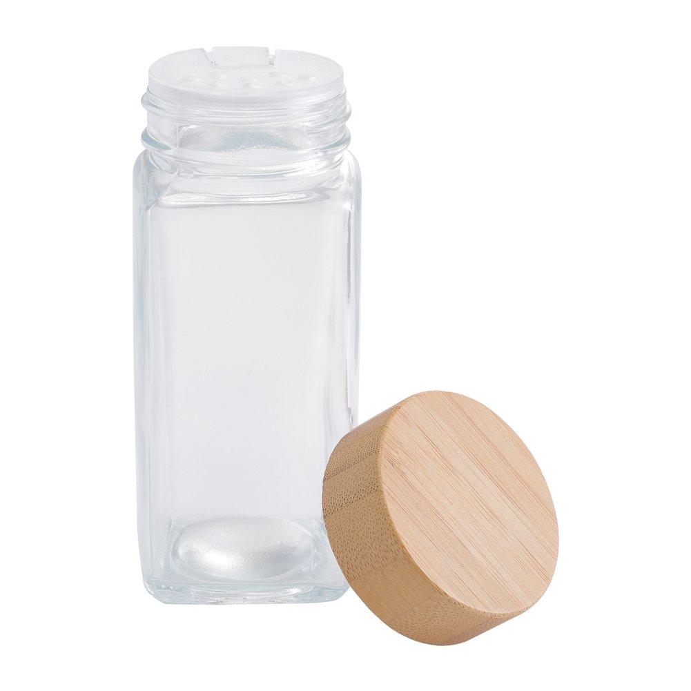 Clear - LIFE IDEAS - 24Pcs Glass Spice Jars with Bamboo Lids - 5