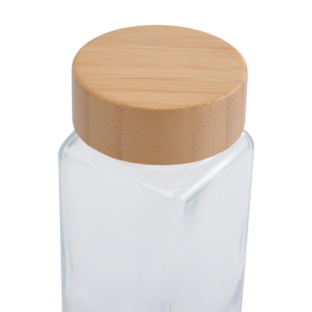 Clear - LIFE IDEAS - 24Pcs Glass Spice Jars with Bamboo Lids - 7