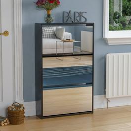 Lassic Vida Designs Welham 3 Drawer Mirrored Shoe Cabinet