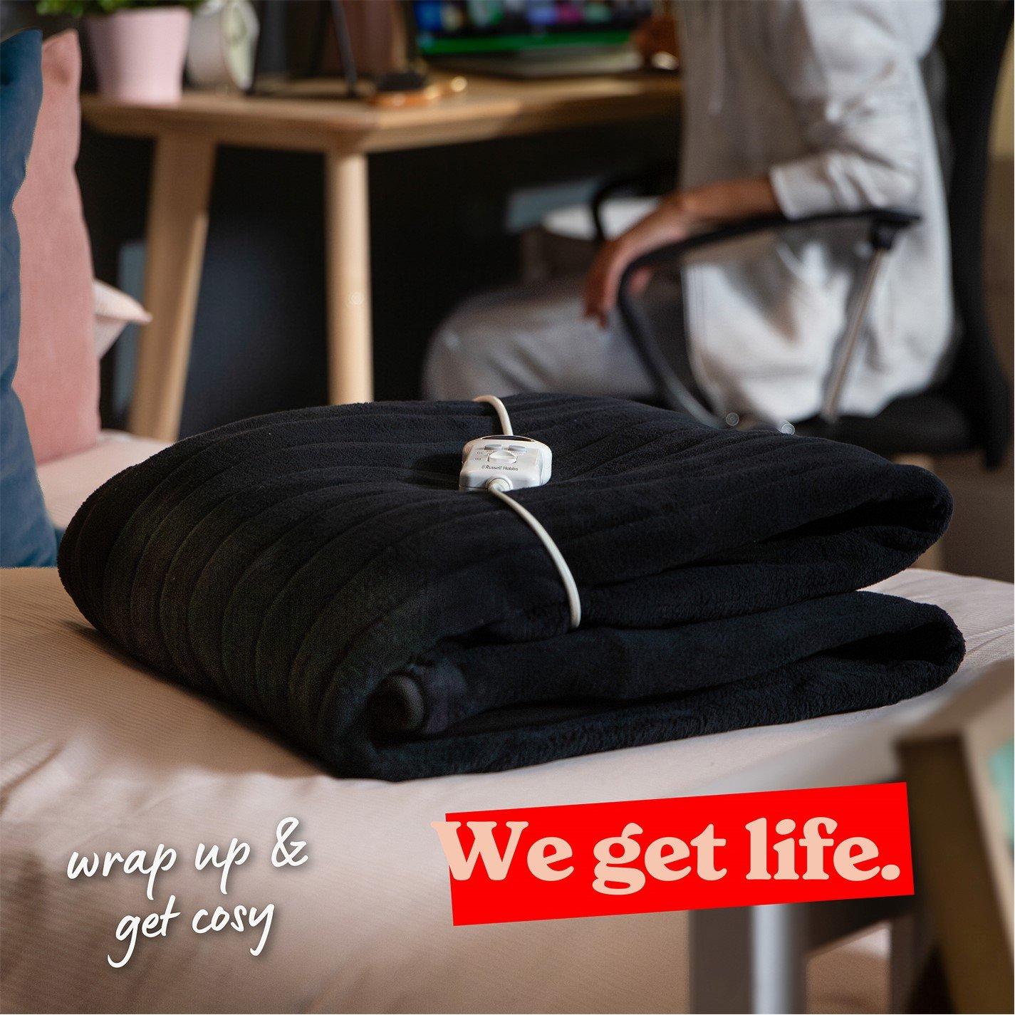 Black - Russell Hobbs - Russell Hobbs RHHT1004BLA Heated Throw Black - 8