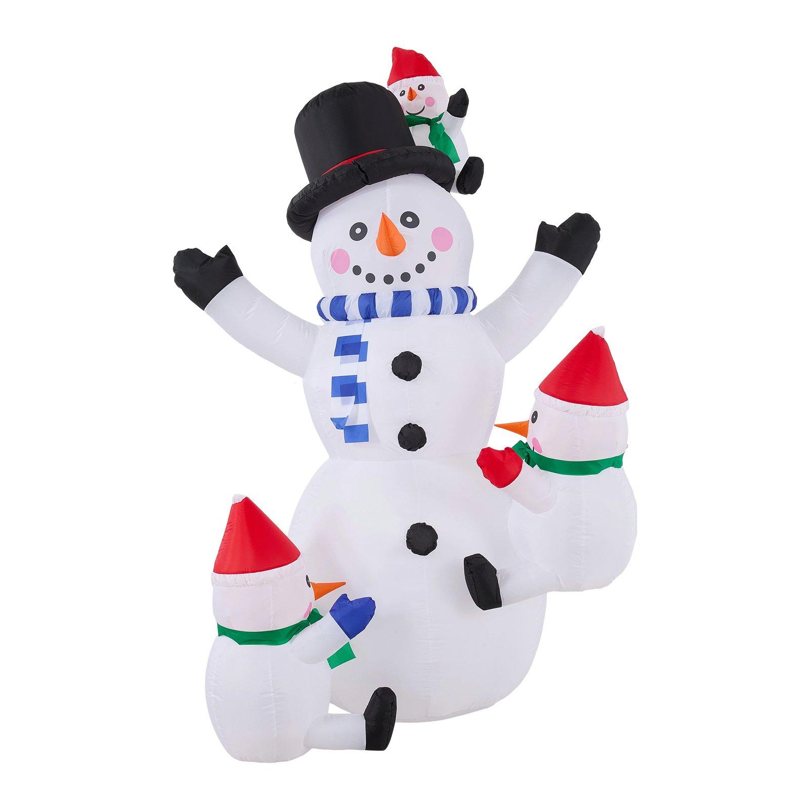 Multi - LIFE IDEAS - 2.1m Christmas Inflatable Snowman Family - 1