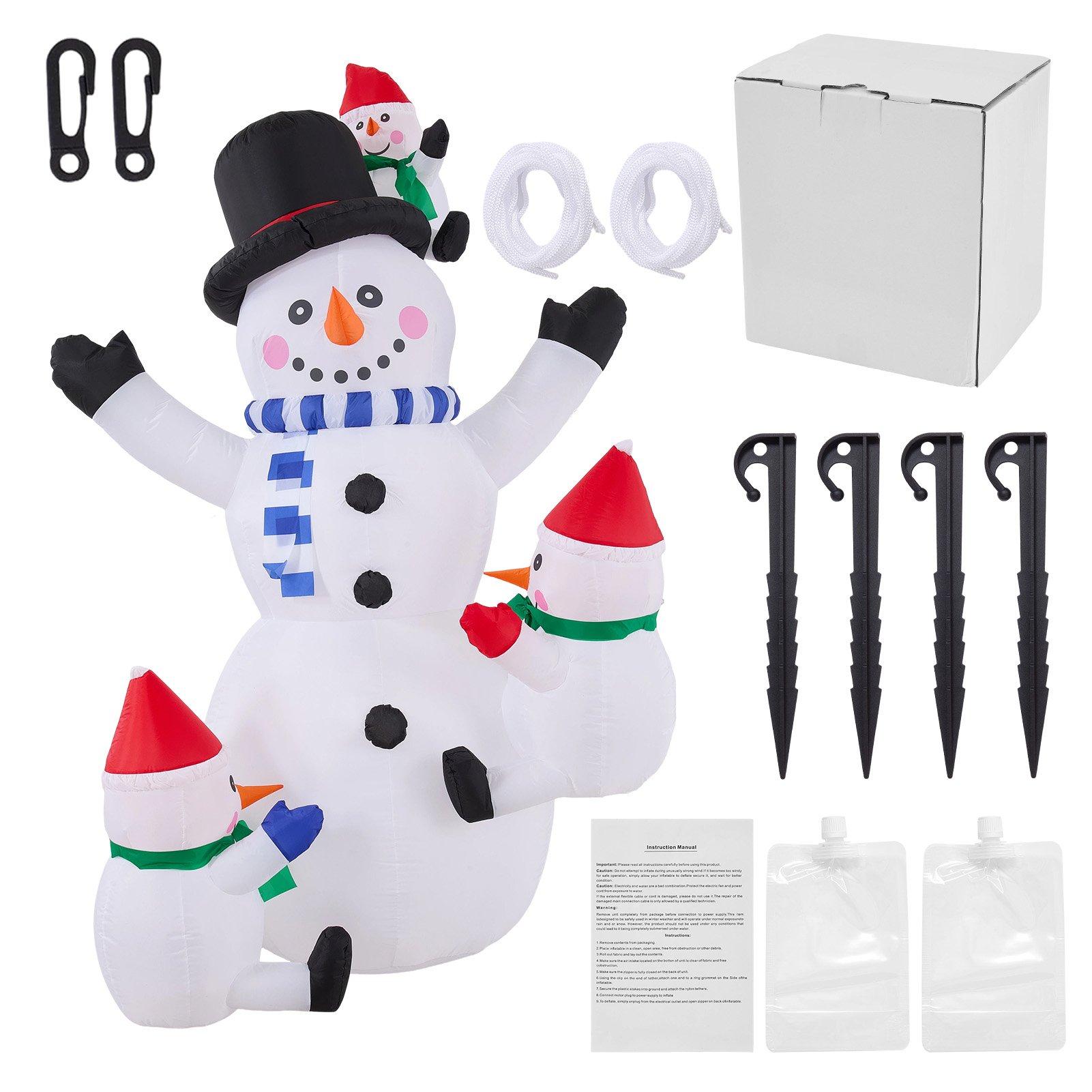 Multi - LIFE IDEAS - 2.1m Christmas Inflatable Snowman Family - 11