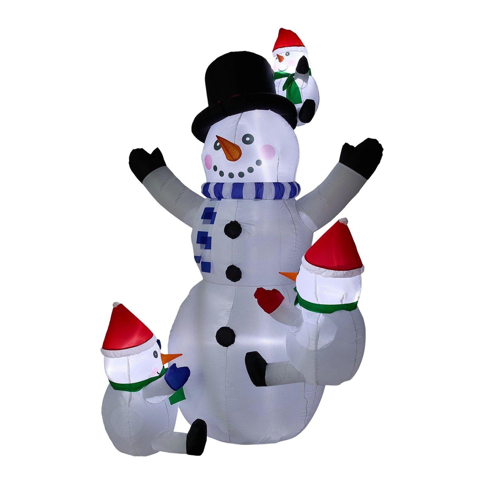 Multi - LIFE IDEAS - 2.1m Christmas Inflatable Snowman Family - 3
