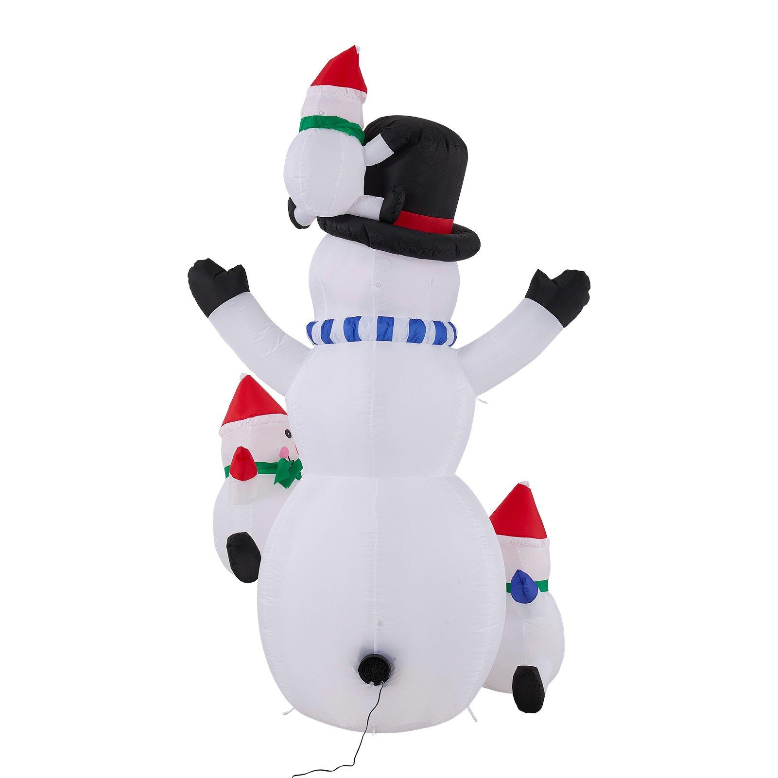 Multi - LIFE IDEAS - 2.1m Christmas Inflatable Snowman Family - 5