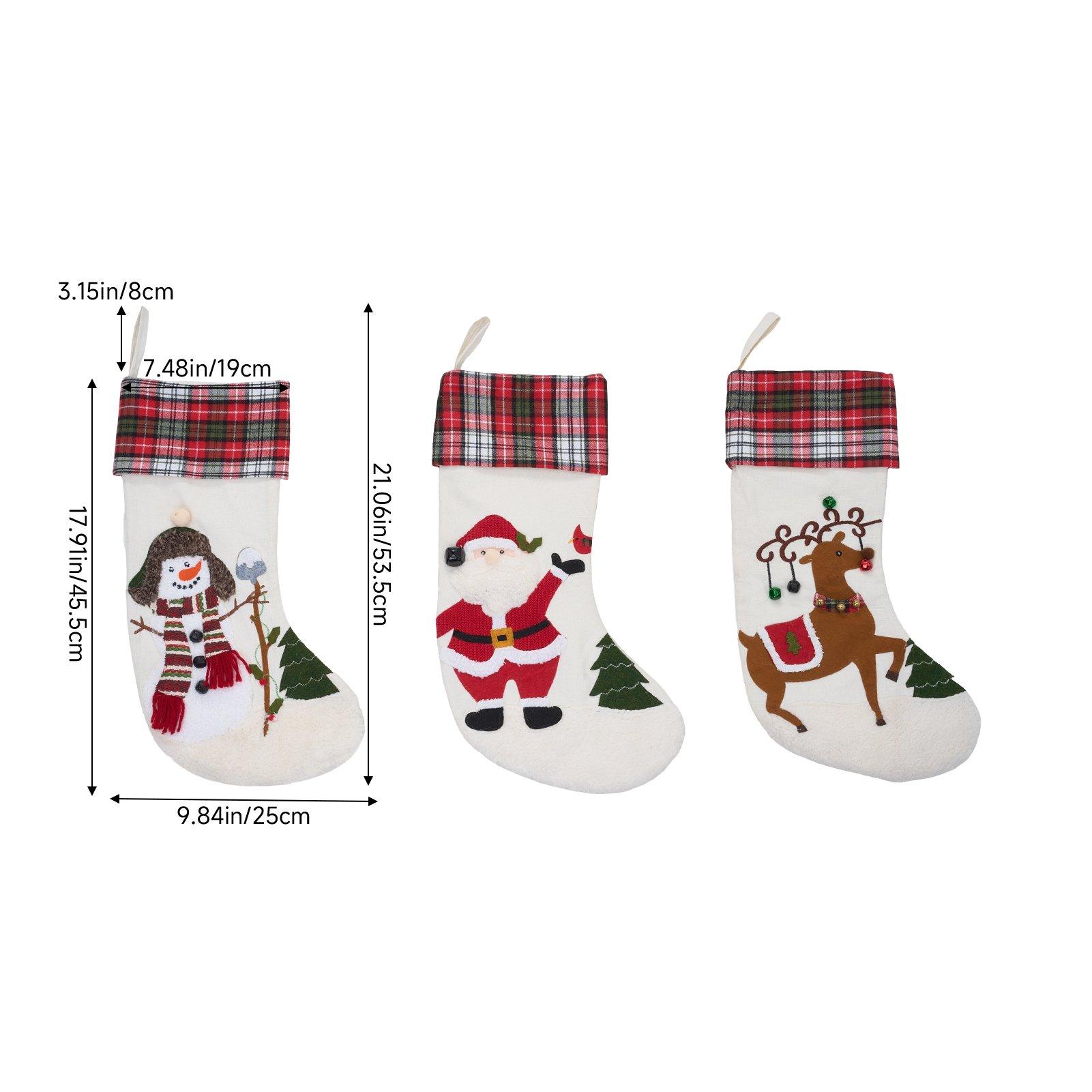 Multi - LIFE IDEAS - 3pcs Christmas Stockings - 2