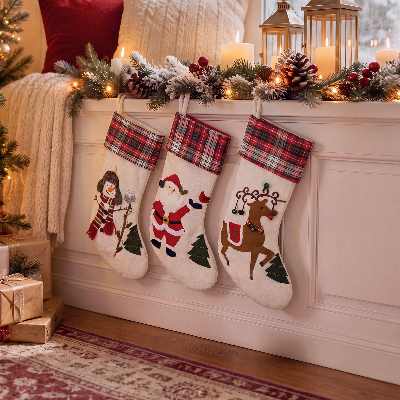 Multi - LIFE IDEAS - 3pcs Christmas Stockings - 8