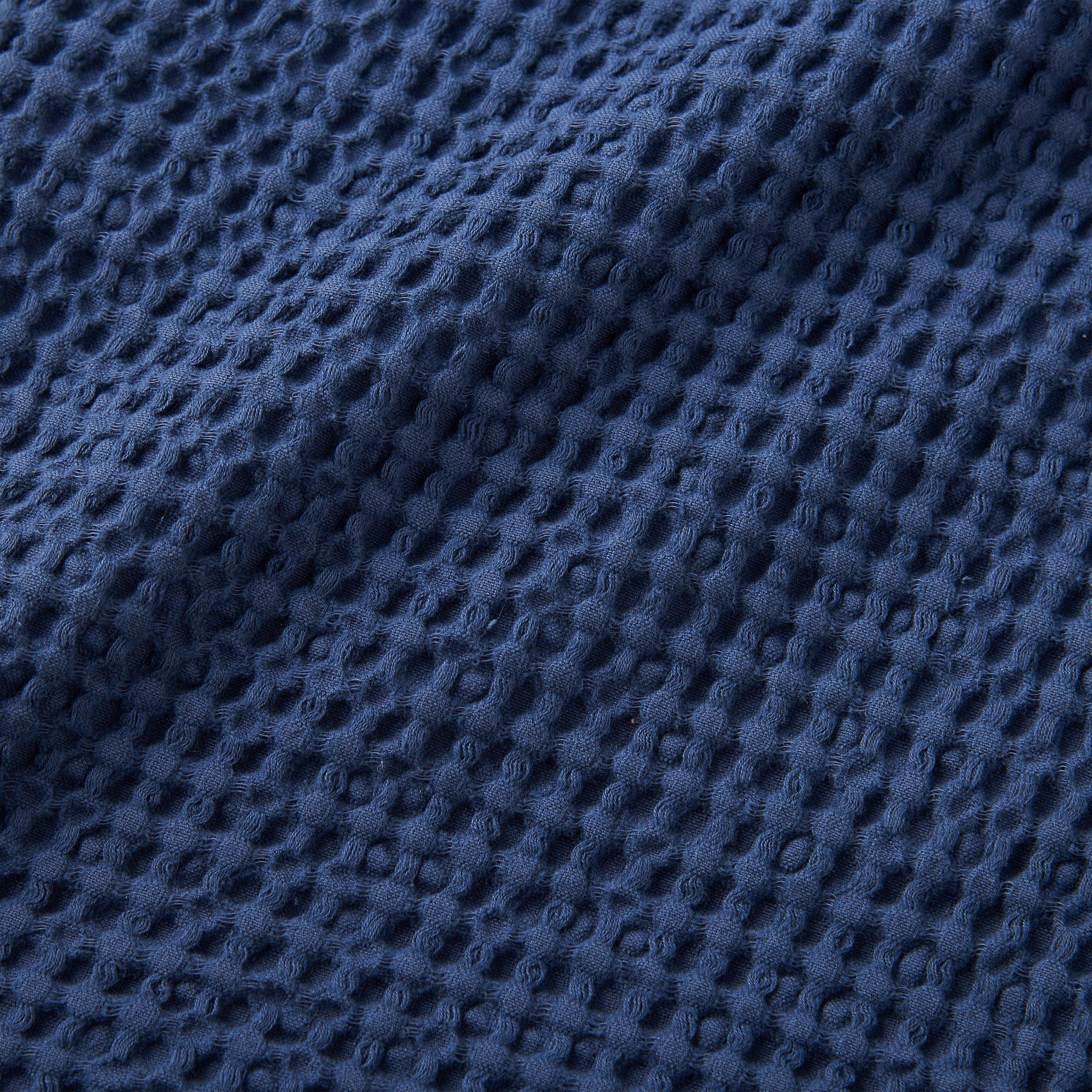 Navy Blue - Pineapple Elephant - Jaipur Chunky Waffle Cotton Cushion - 2