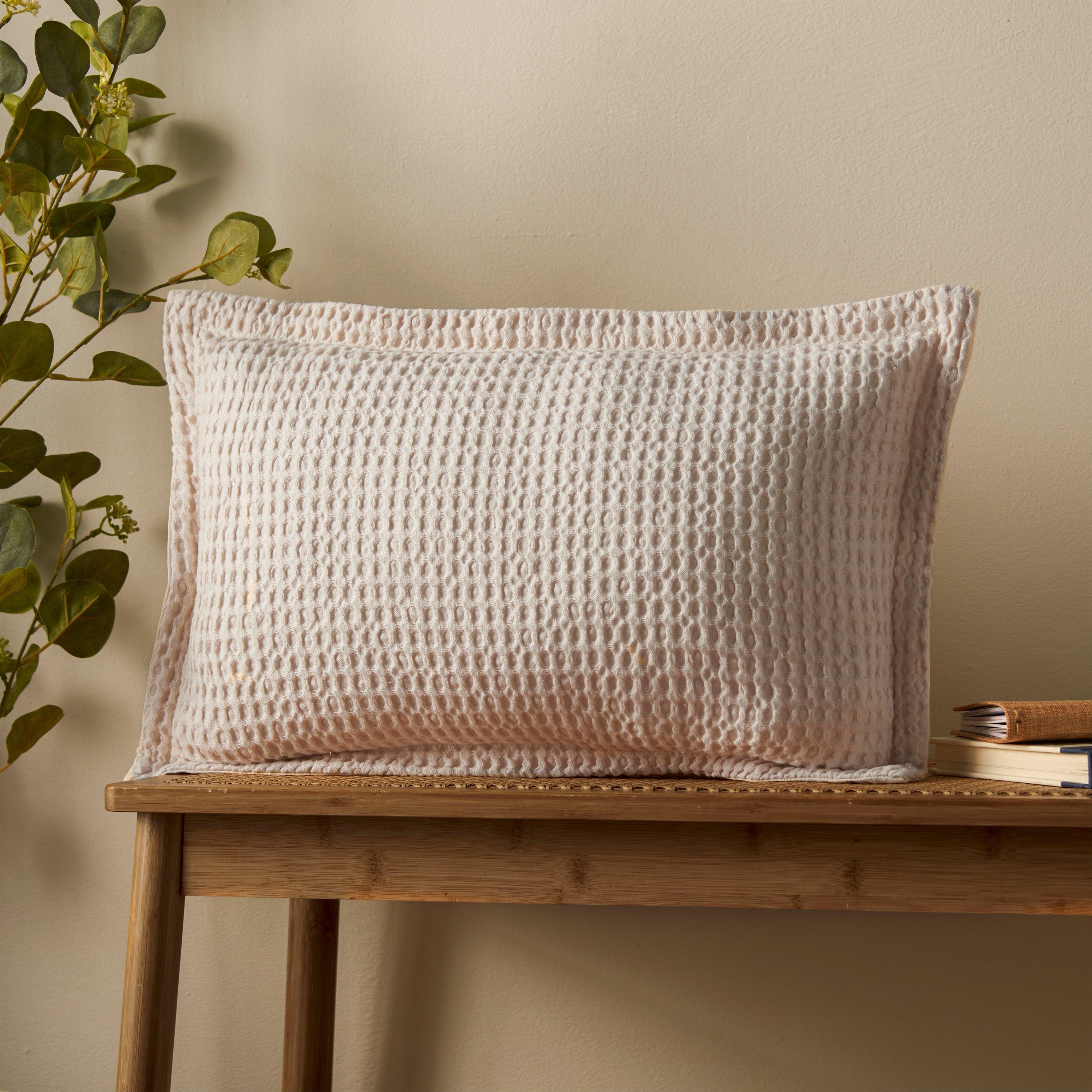 Pineapple Elephant  Jaipur Chunky Waffle Cotton Cushion - Natural - 30x50cm