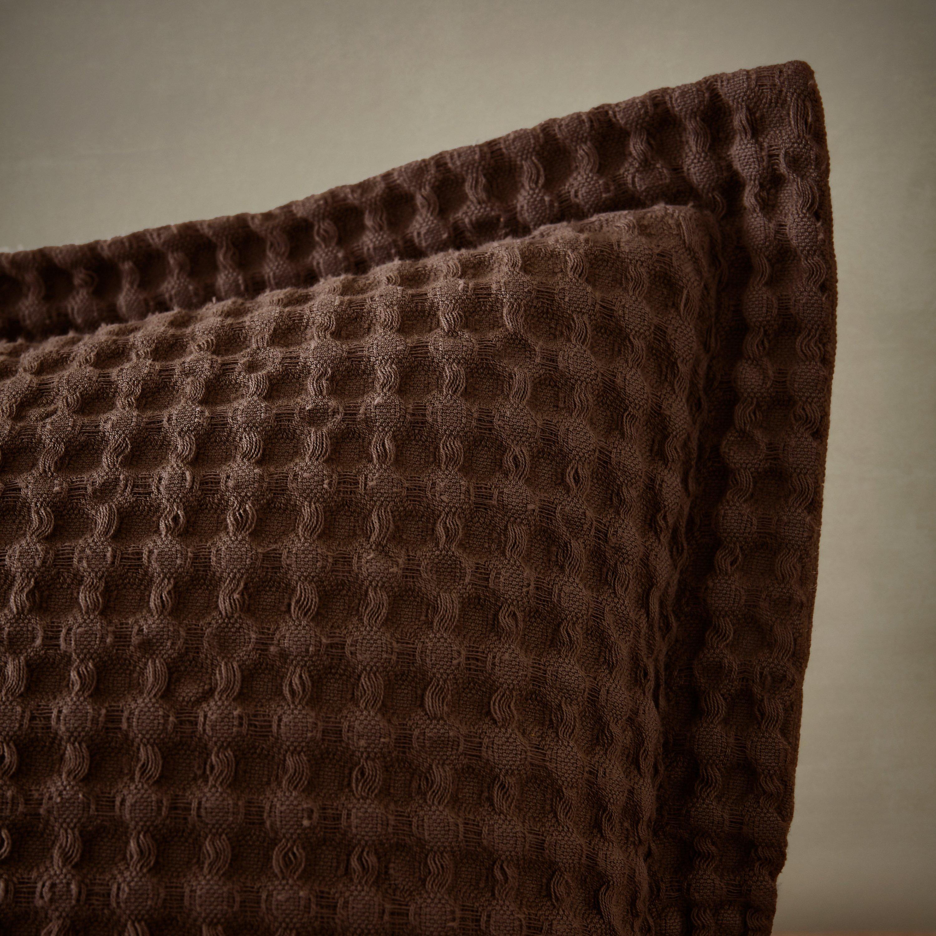 Chocolate - Pineapple Elephant - Jaipur Chunky Waffle Cotton Cushion - 2