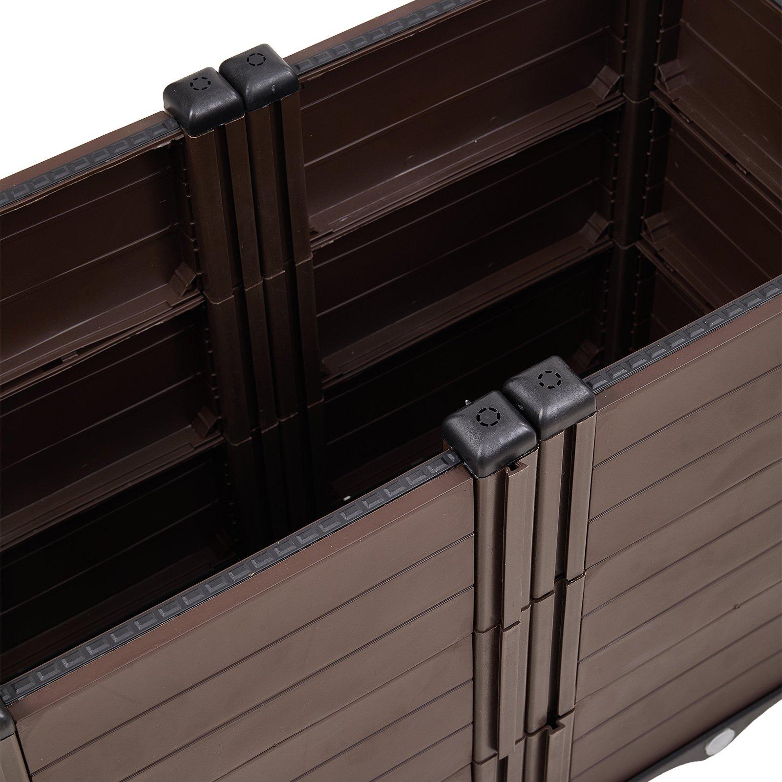 Brown - LIFE IDEAS - Brown Grid Extra-Deep Double Vegetable Planter - 5