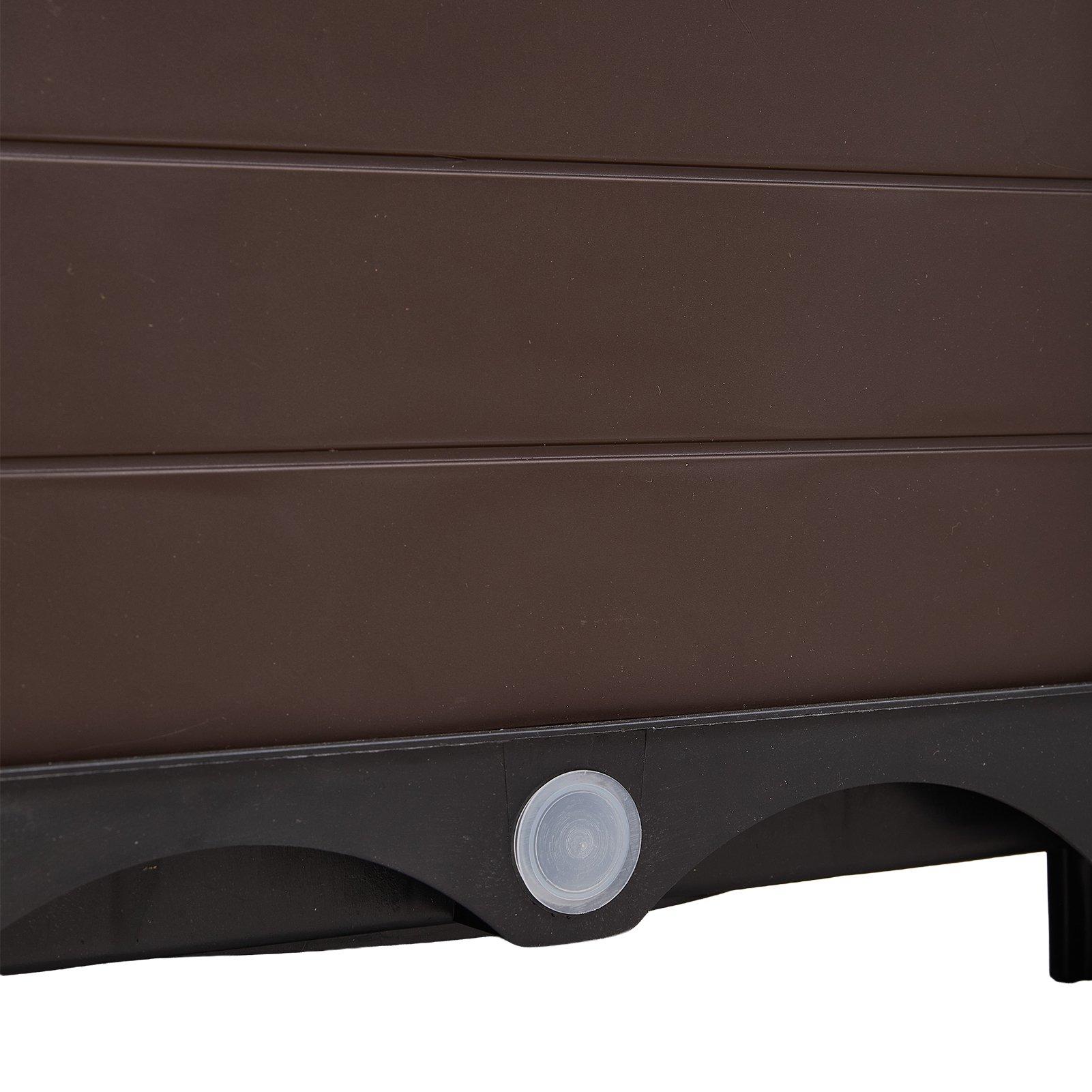 Brown - LIFE IDEAS - Brown Grid Extra-Deep Double Vegetable Planter - 6