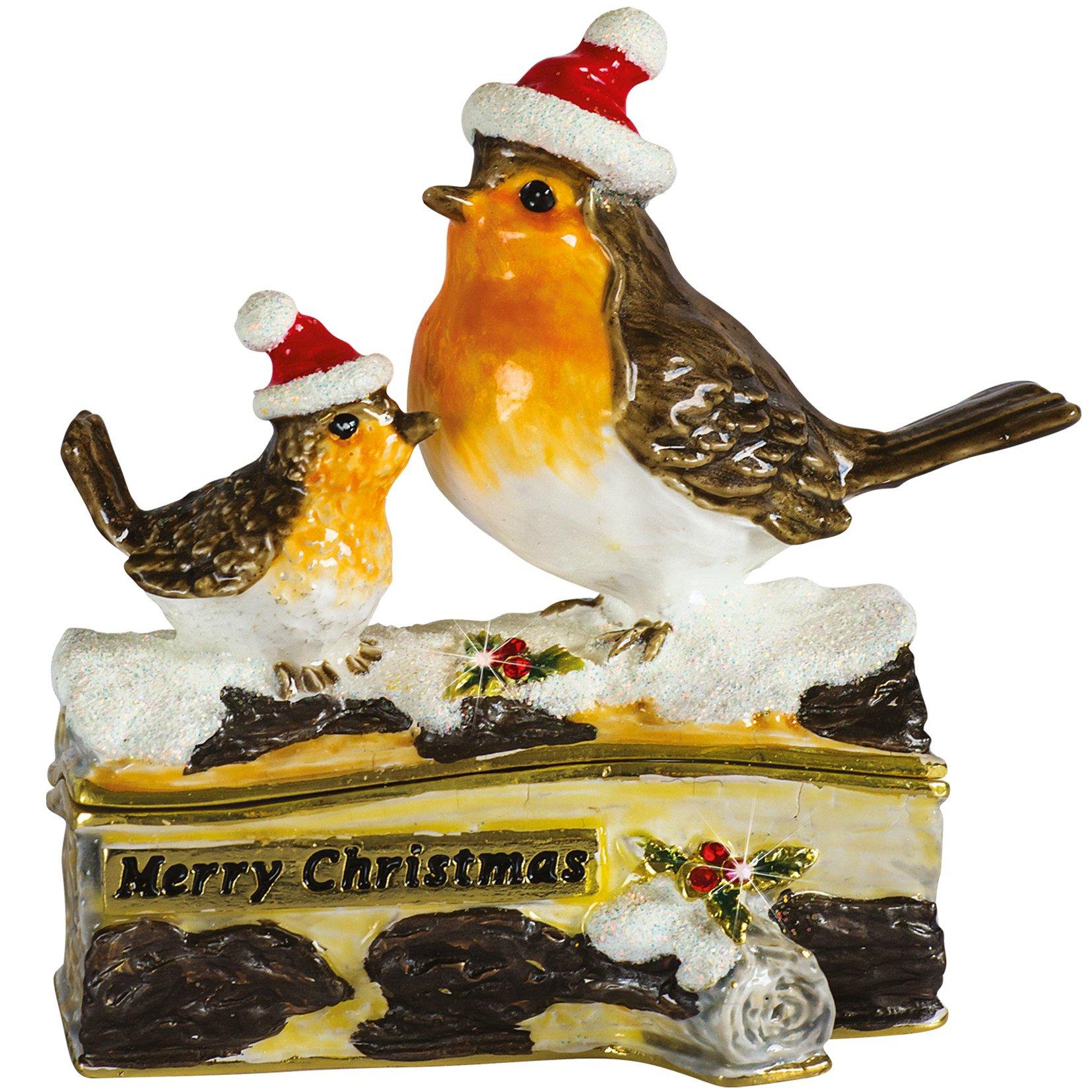 Brown - Craycombe Christmas - 6069 - Robin & Chick Trinket Box
