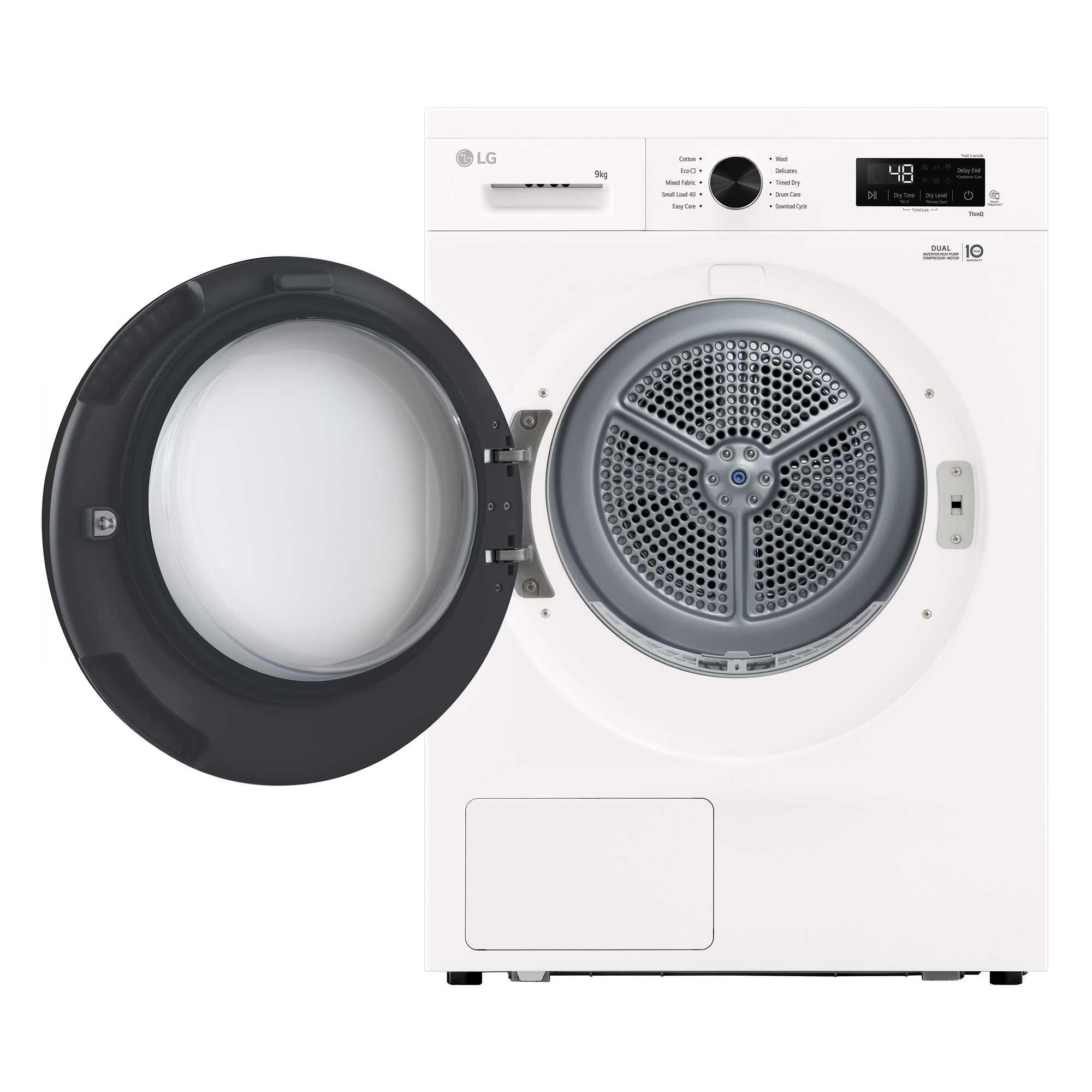White - LG - X10 Series ThinQ™ 9 kg Heat Pump Tumble Dryer - 2