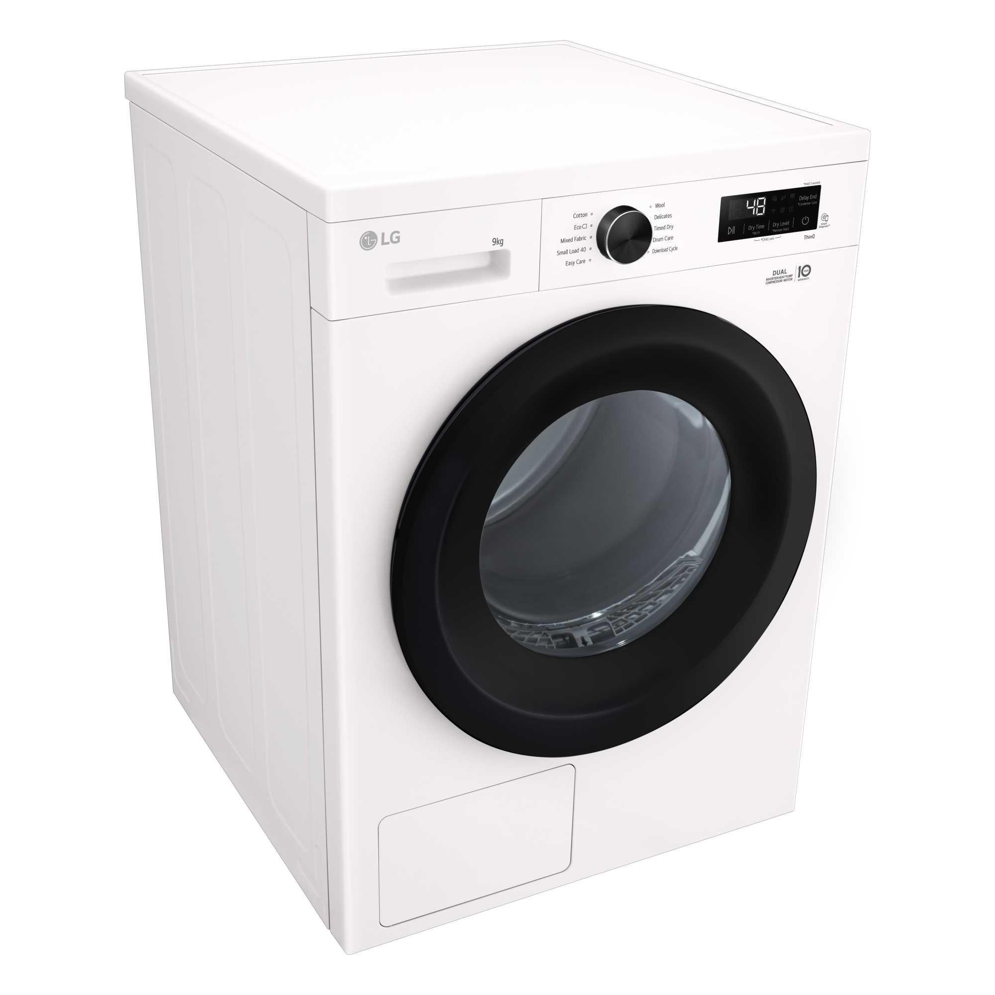 White - LG - X10 Series ThinQ™ 9 kg Heat Pump Tumble Dryer - 4