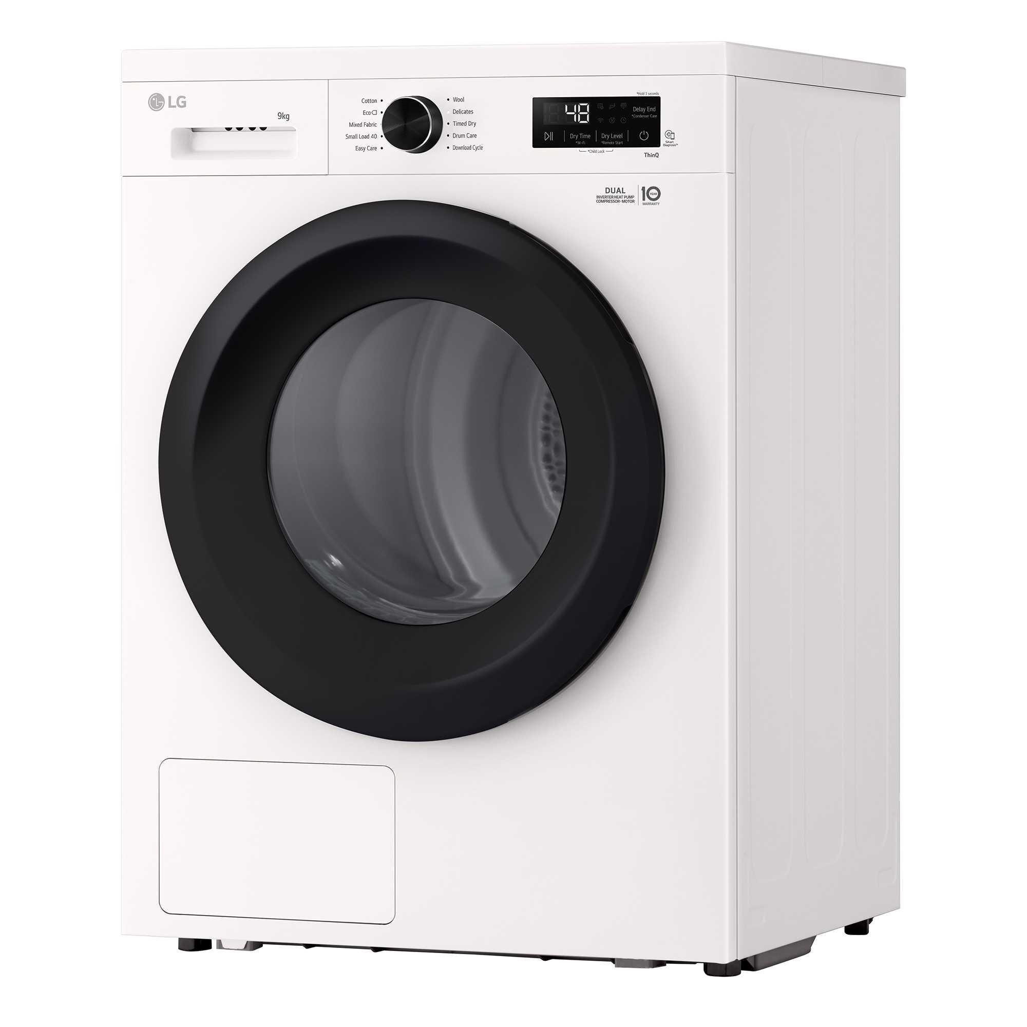 White - LG - X10 Series ThinQ™ 9 kg Heat Pump Tumble Dryer - 5