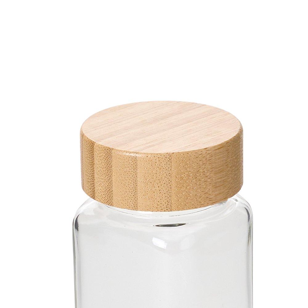 Clear - LIFE IDEAS - 24Pcs Glass Spice Jars with Bamboo Lids - 5