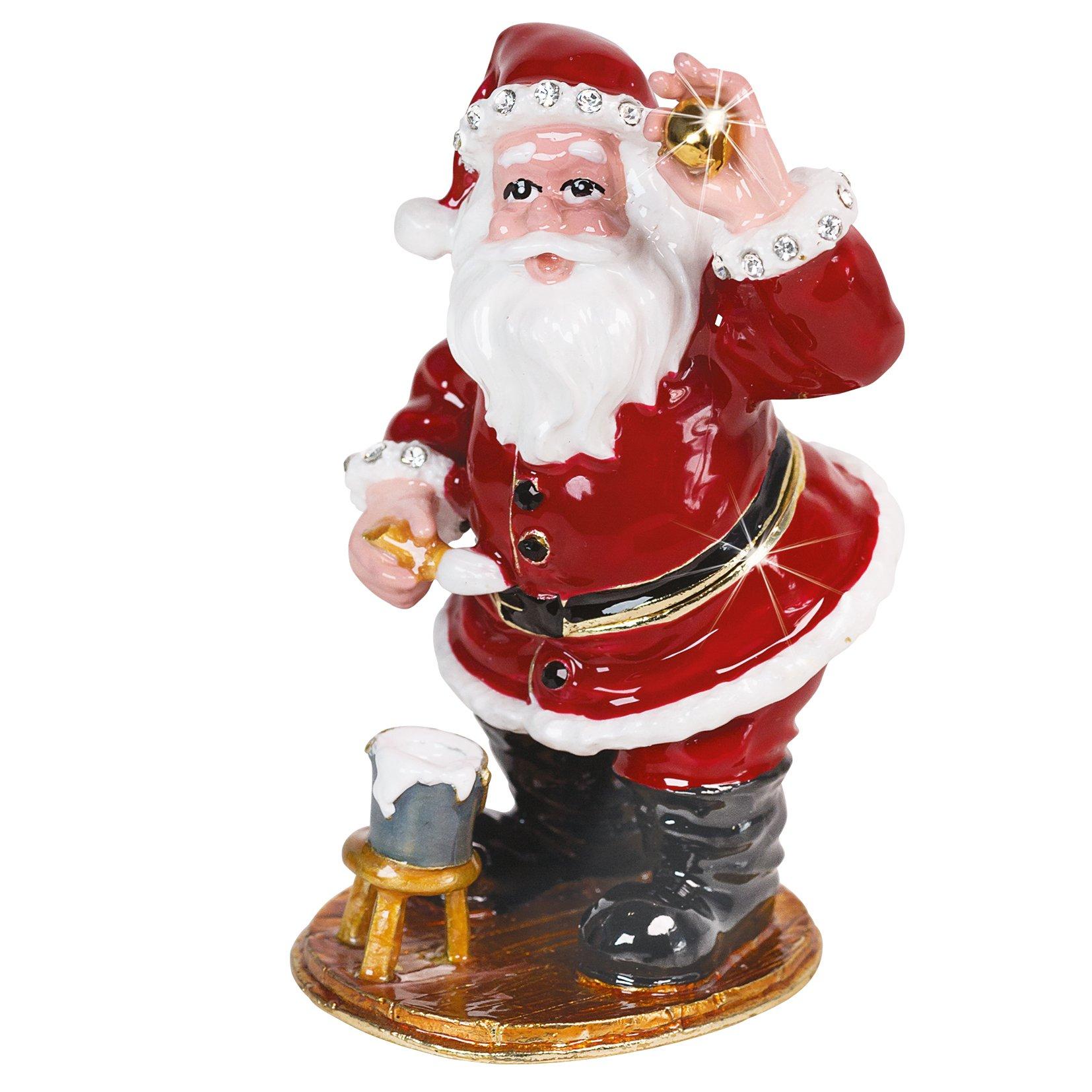 Red - Craycombe Christmas - 6074 - Santa Painting Baubles Trinket Box