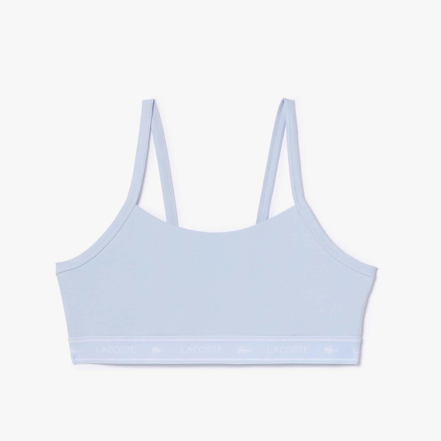 Blue - Lacoste - Stretch Cotton Logo Band Bralette - 1