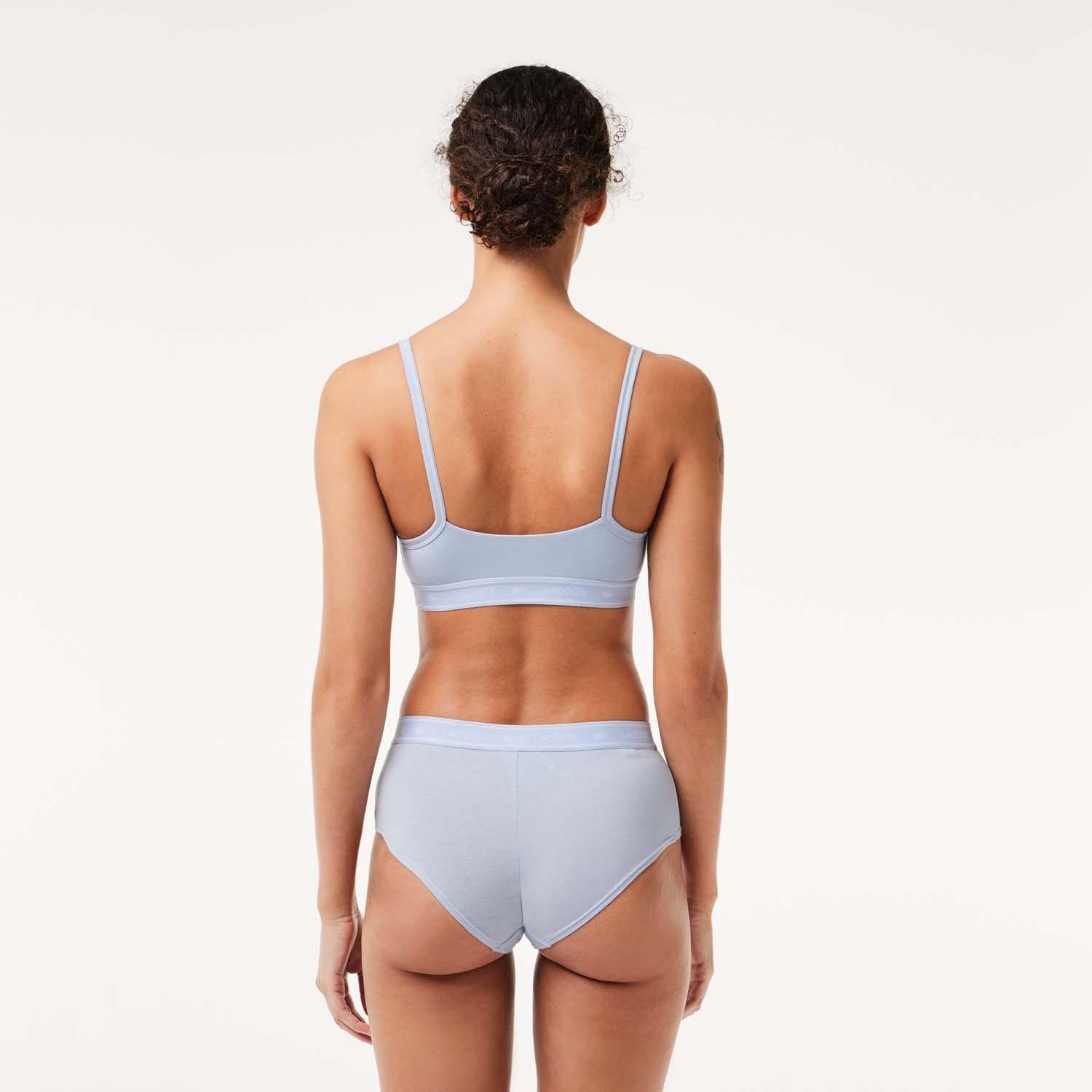 Blue - Lacoste - Stretch Cotton Logo Band Bralette - 2