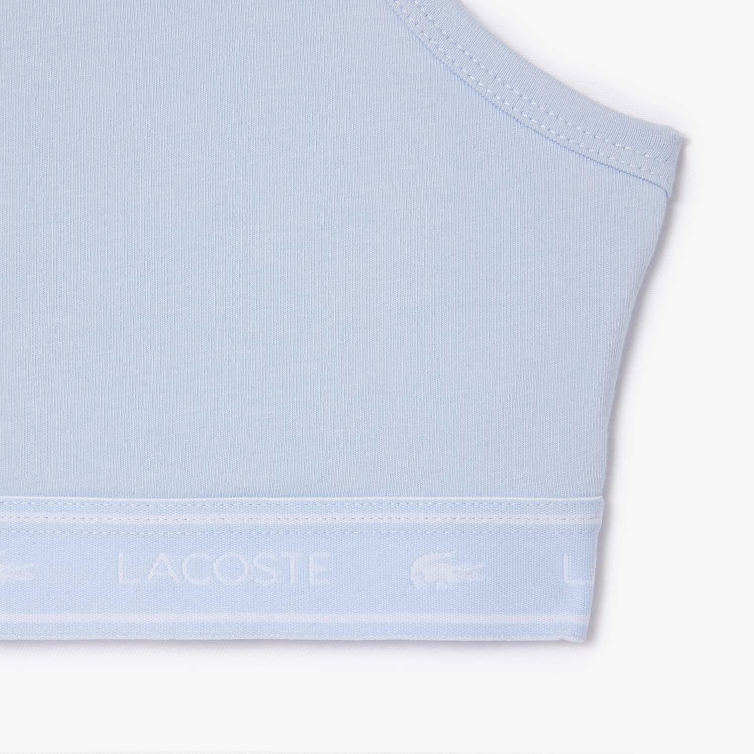 Blue - Lacoste - Stretch Cotton Logo Band Bralette - 3