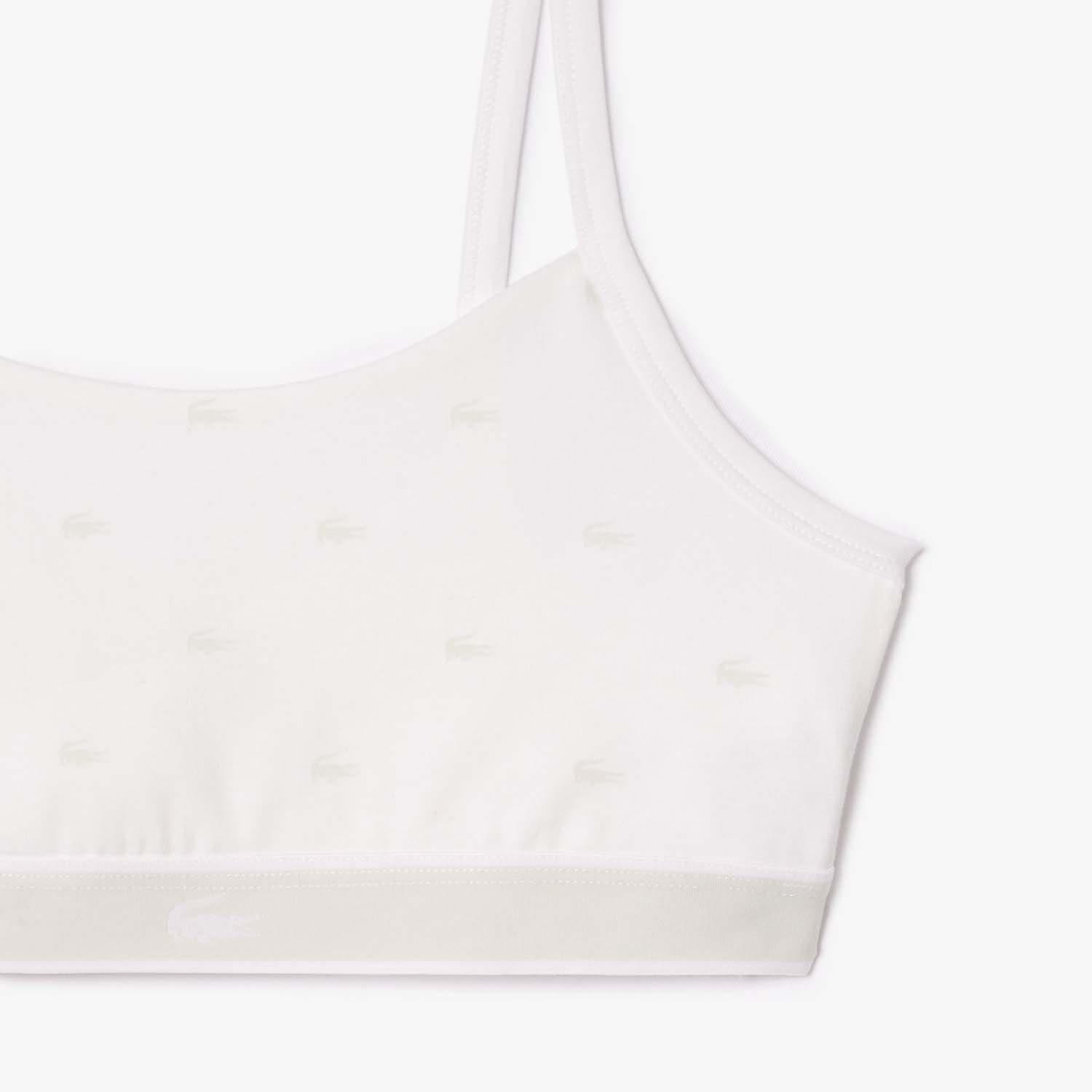 White - Lacoste - Stretch Cotton Bralette - 2