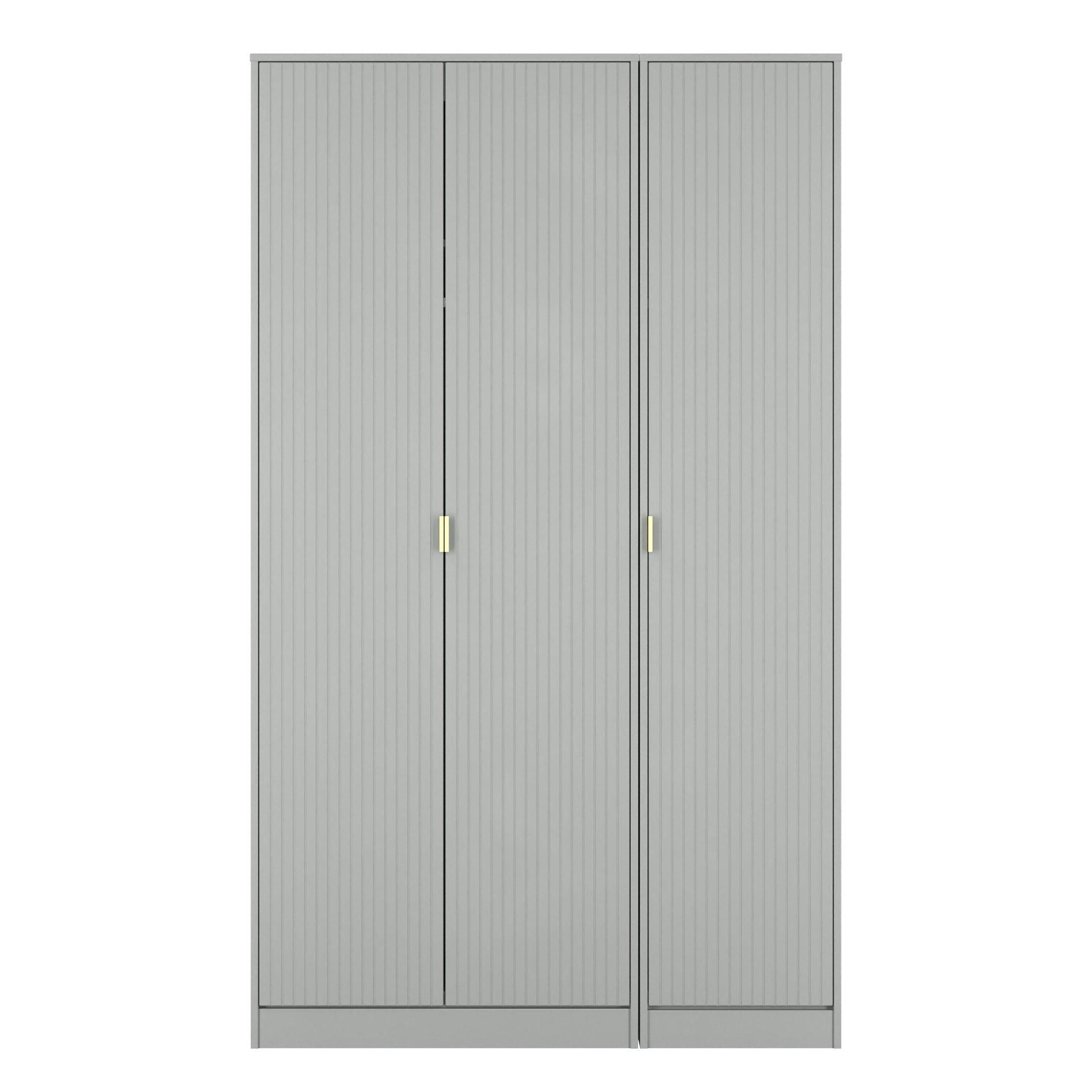 Welcome Furniture  Nashville Tall Triple Plain Wardrobe - Dusk Grey - XL