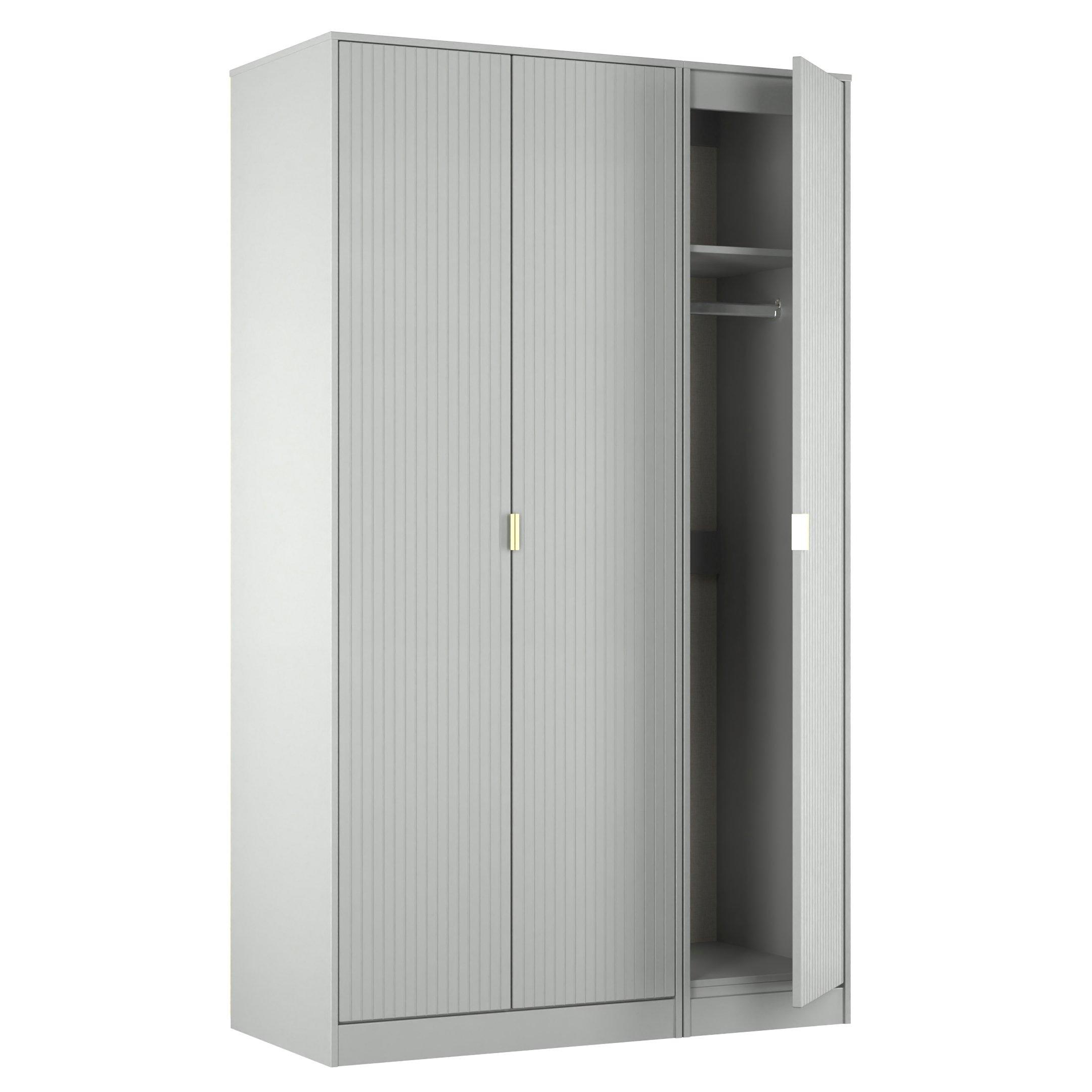 Dusk Grey - Welcome Furniture - Nashville Tall Triple Plain Wardrobe - 6
