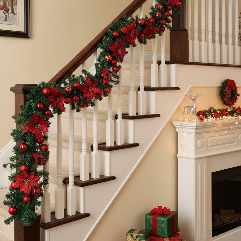 LIFE IDEAS 2.7m Christmas Berry Ball Flower Garland