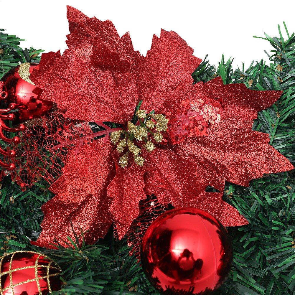 Red/Green - LIFE IDEAS - 2.7m Christmas Berry Ball Flower Garland - 4