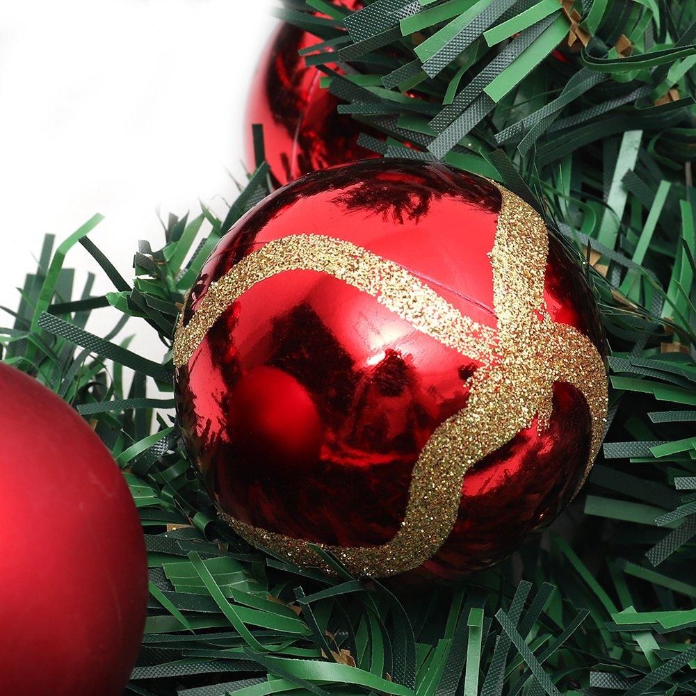 Red/Green - LIFE IDEAS - 2.7m Christmas Berry Ball Flower Garland - 5