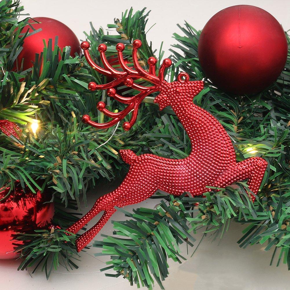 Red/Green - LIFE IDEAS - 2.7m Christmas Berry Ball Flower Garland - 7