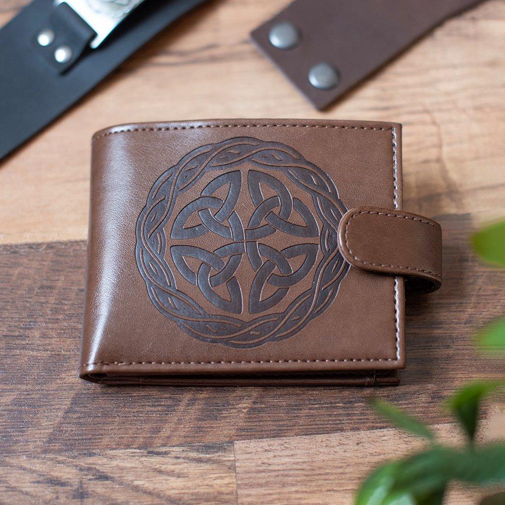 White - Something Different - Celtic Shield Knot Faux Leather Wallet - 1