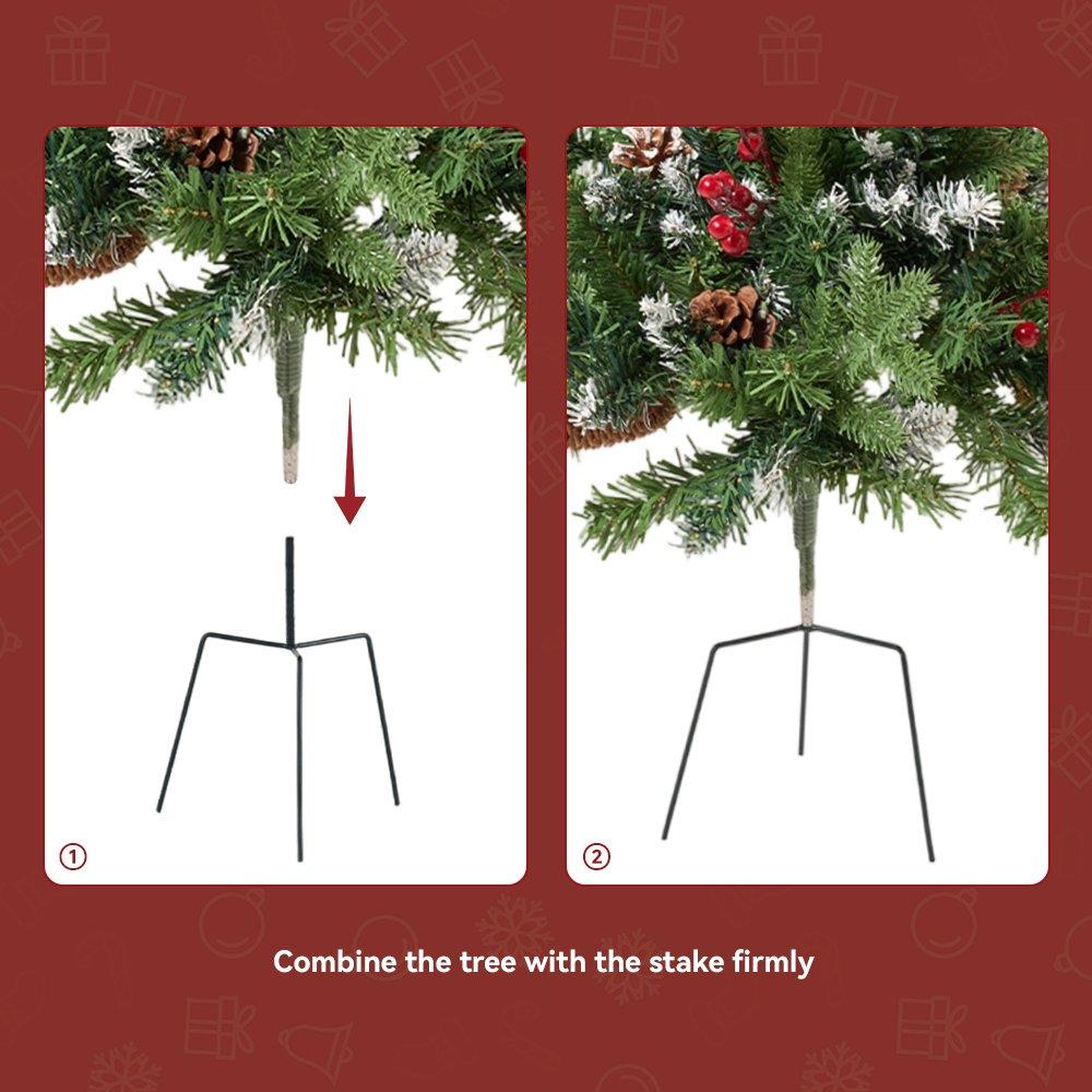 Green - LIFE IDEAS - Christmas Tree Ground Stake with Light and Timer - 5