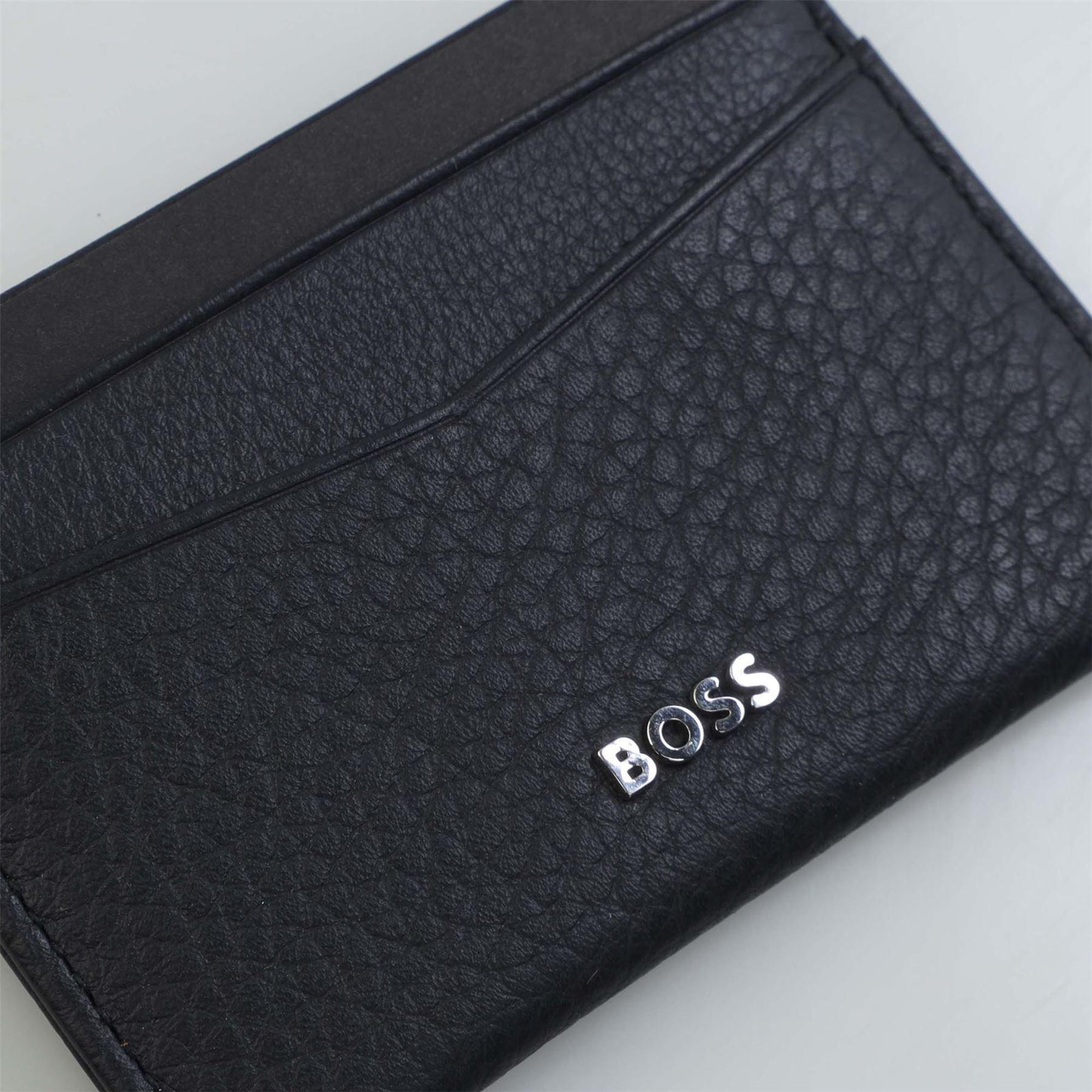 Navy - Boss - Card Holder with Metallic Logo Lettering - 4