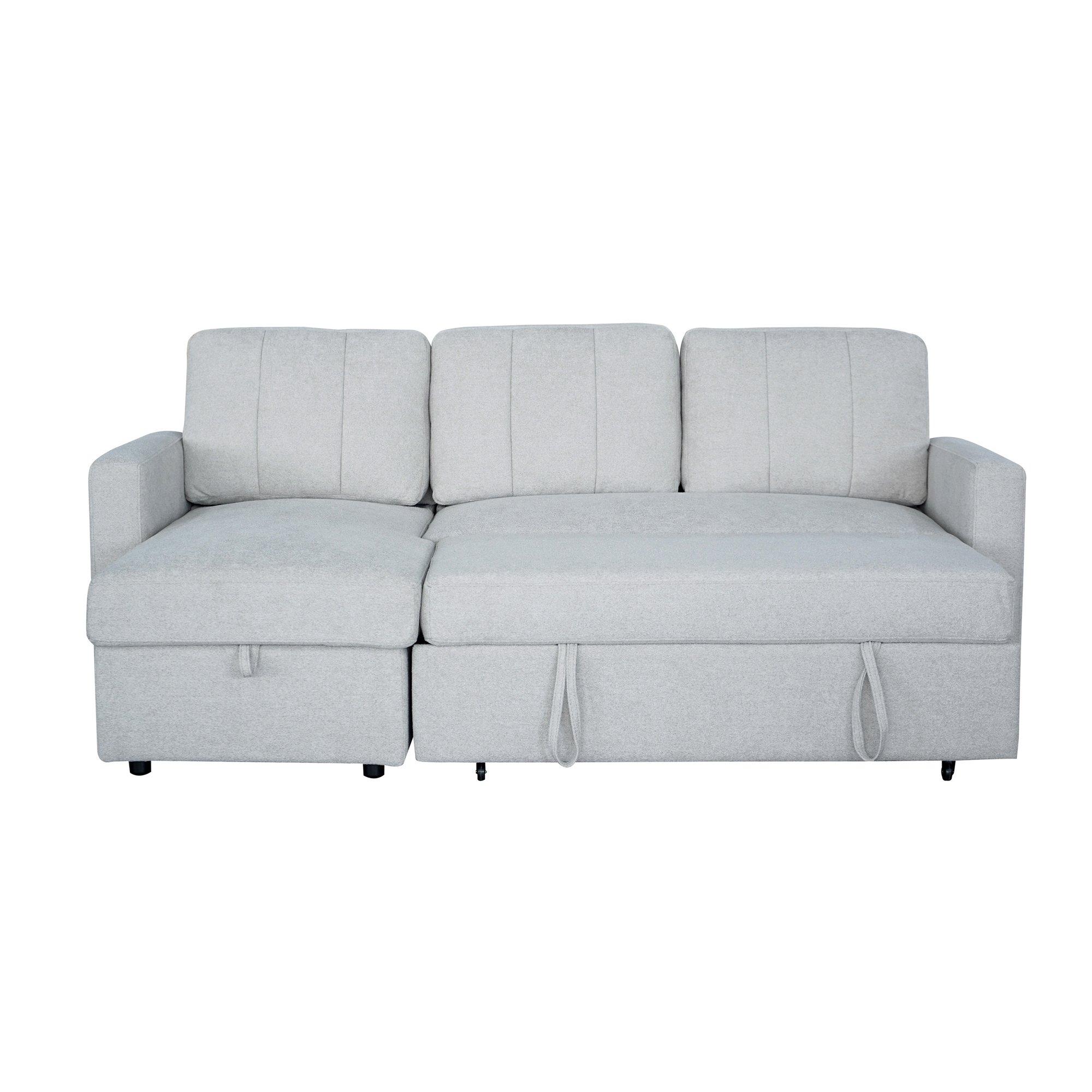 Grey - Aspire - Nexis Corner Sofa Bed with Storage, Chaise on the - 3