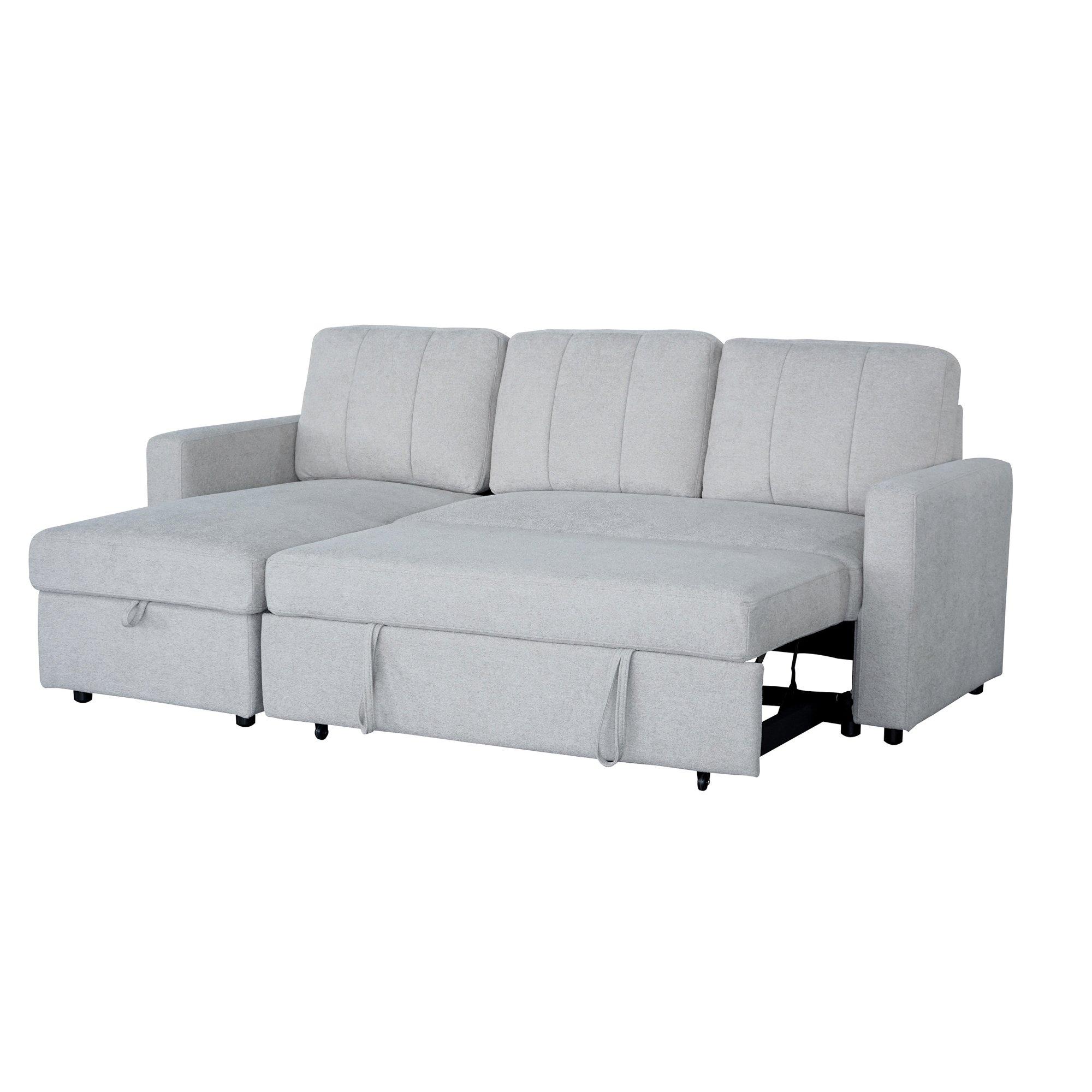 Grey - Aspire - Nexis Corner Sofa Bed with Storage, Chaise on the - 5