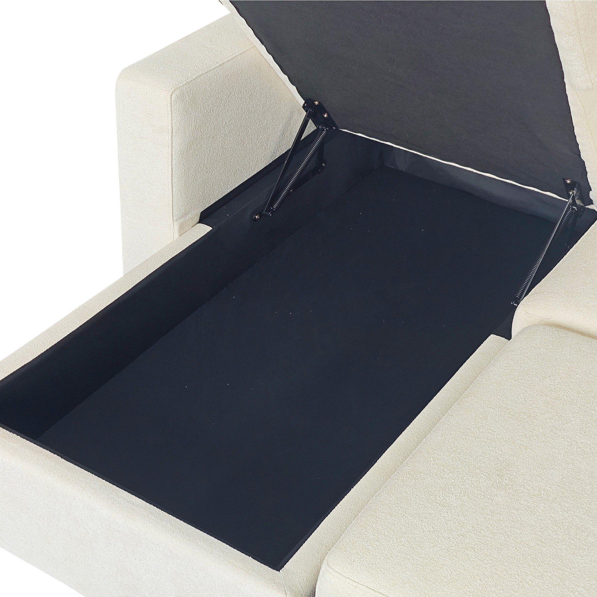 Natural - Aspire - Nexis Corner Sofa Bed with Storage, Chaise on the - 5