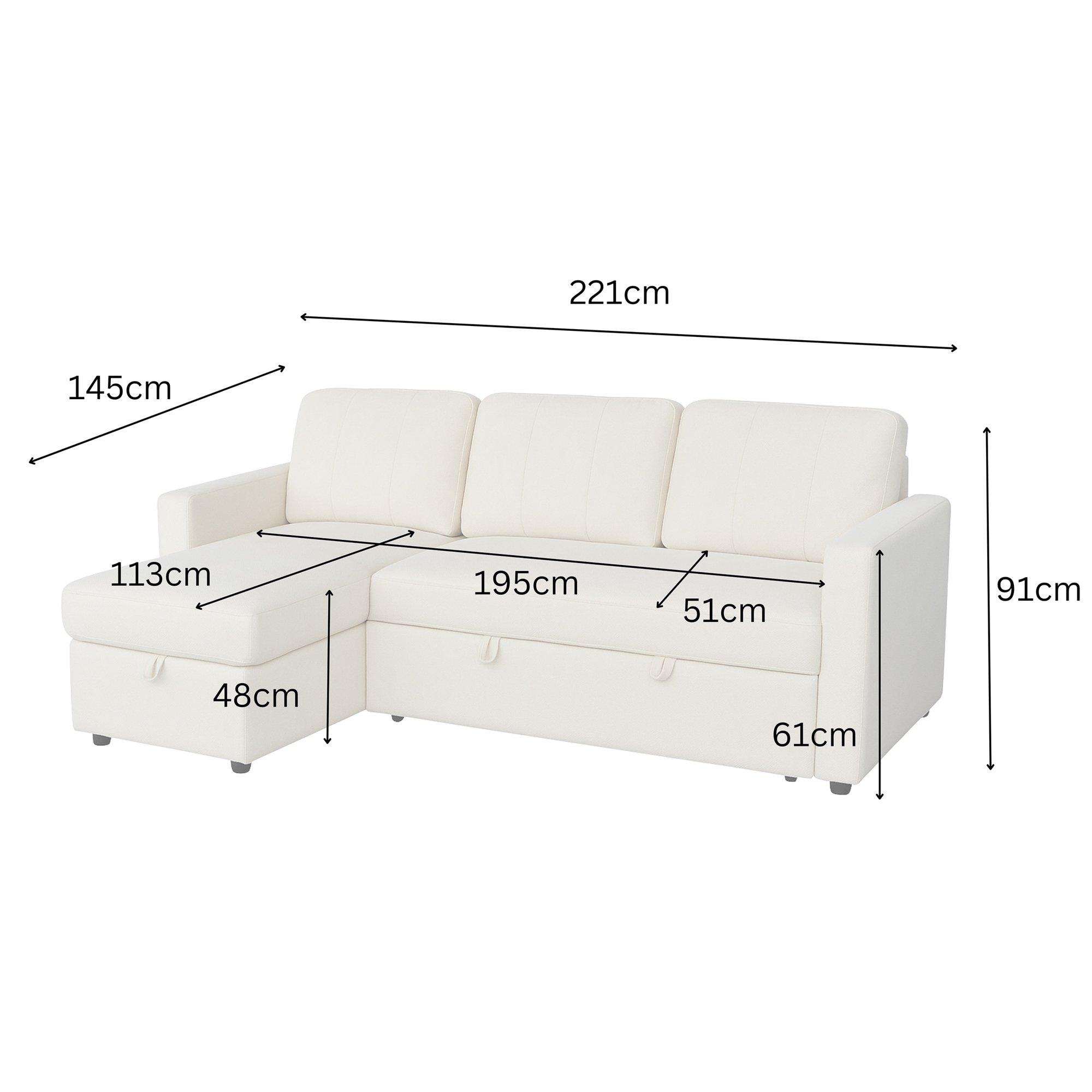 Natural - Aspire - Nexis Corner Sofa Bed with Storage, Chaise on the - 8