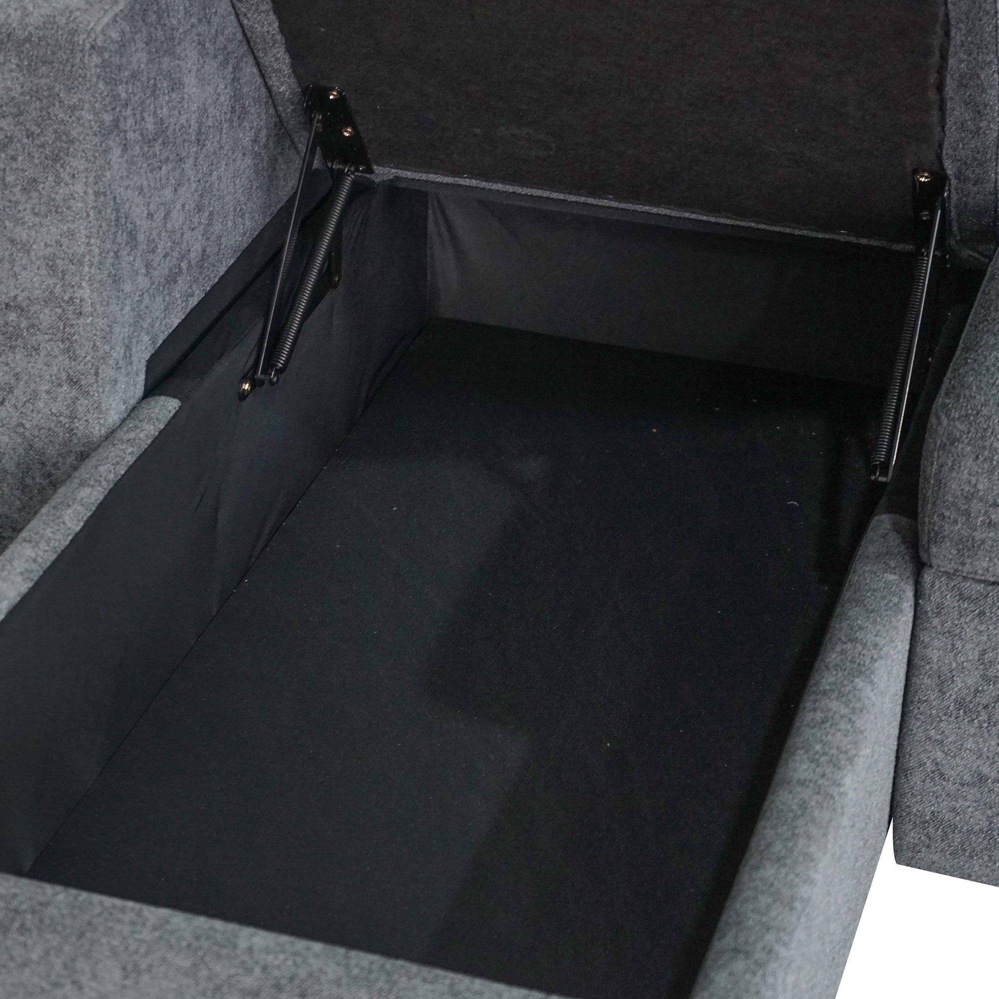 Charcoal - Aspire - Nexis Corner Sofa Bed with Storage, Chaise on the - 6
