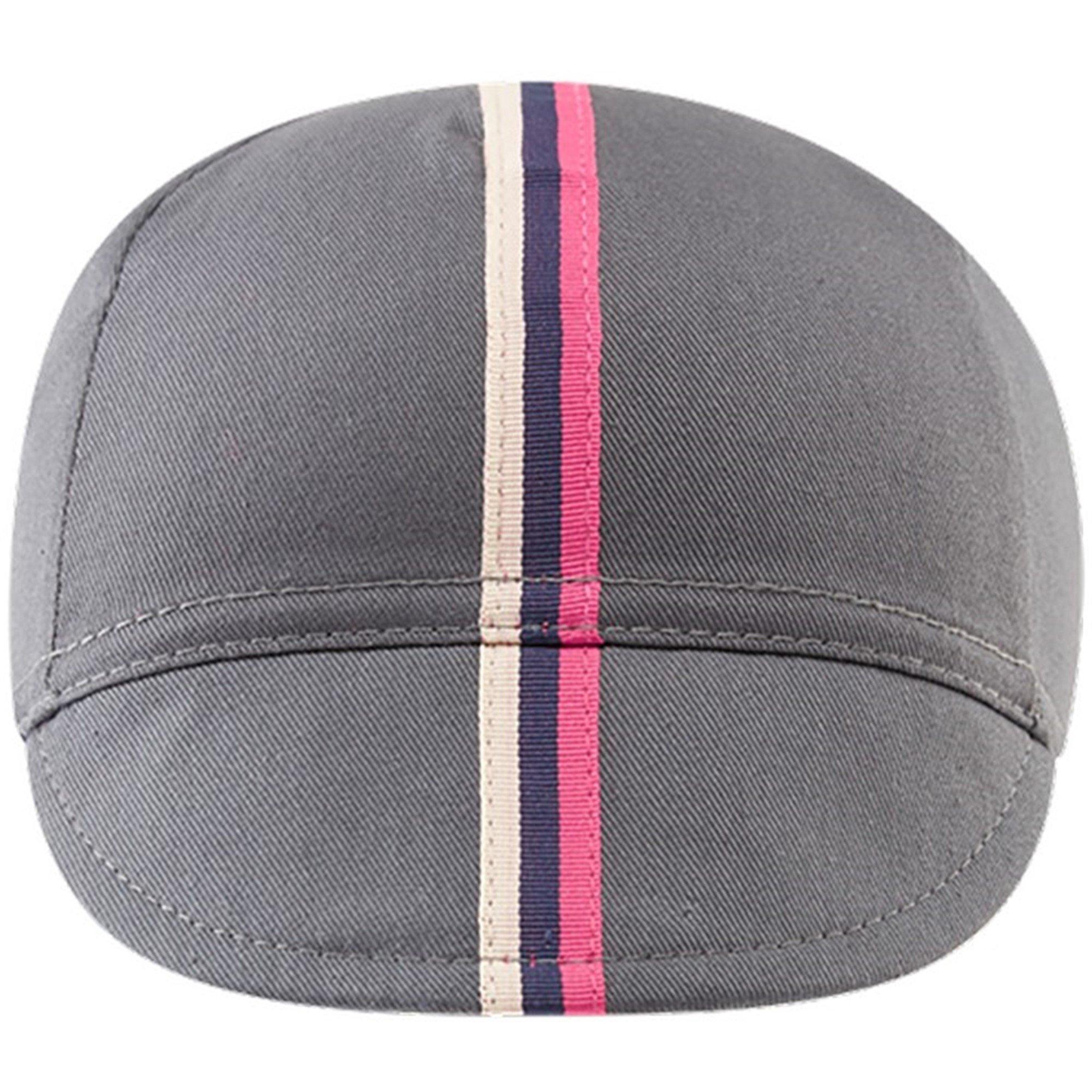 Flint Grey - Chapeau - Mens Cotton Cap Striped Grosgrain,  Flint Grey - 1